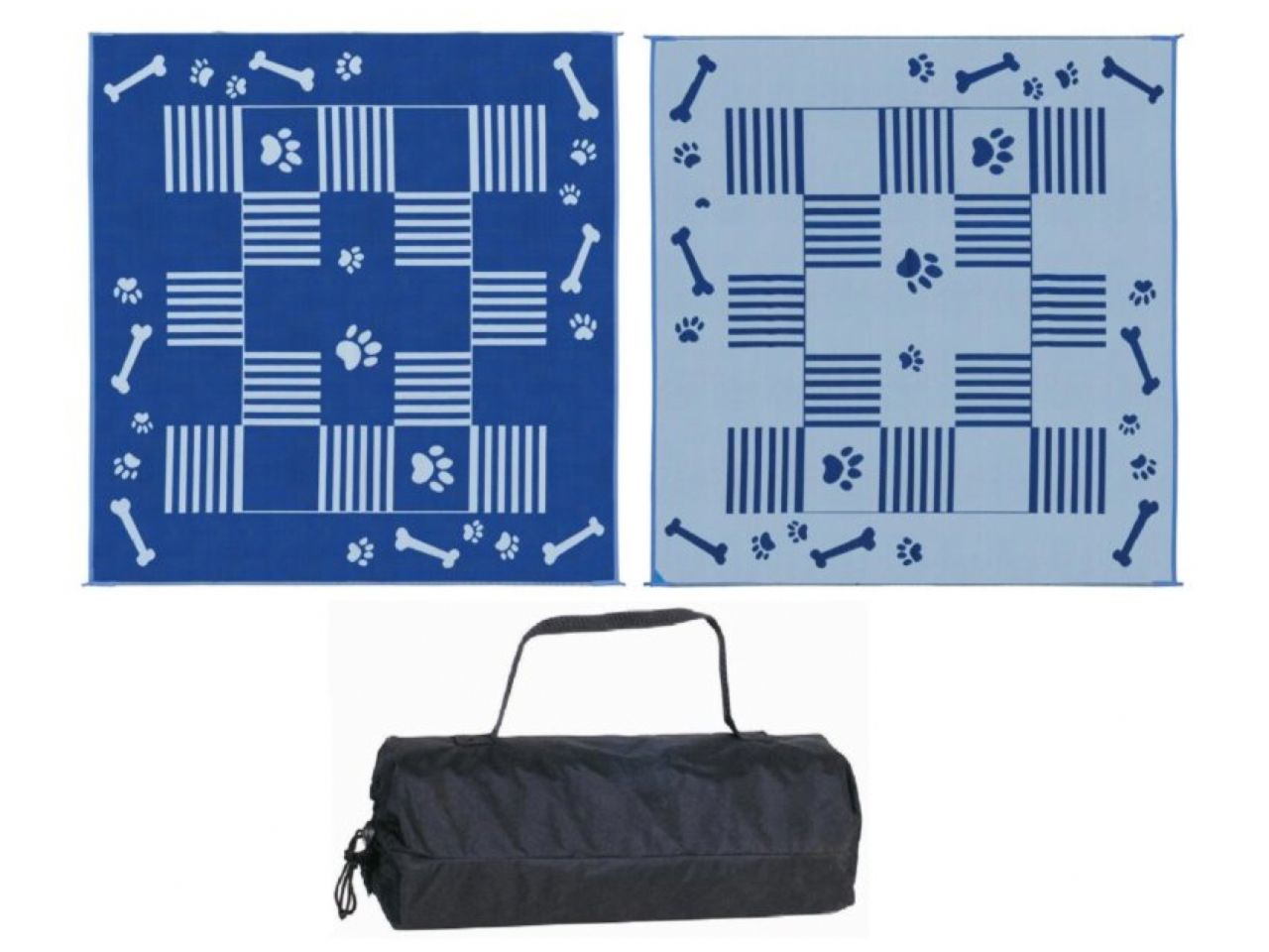 Mings Mark Dog Paw Bone 9X9 Bleu/White