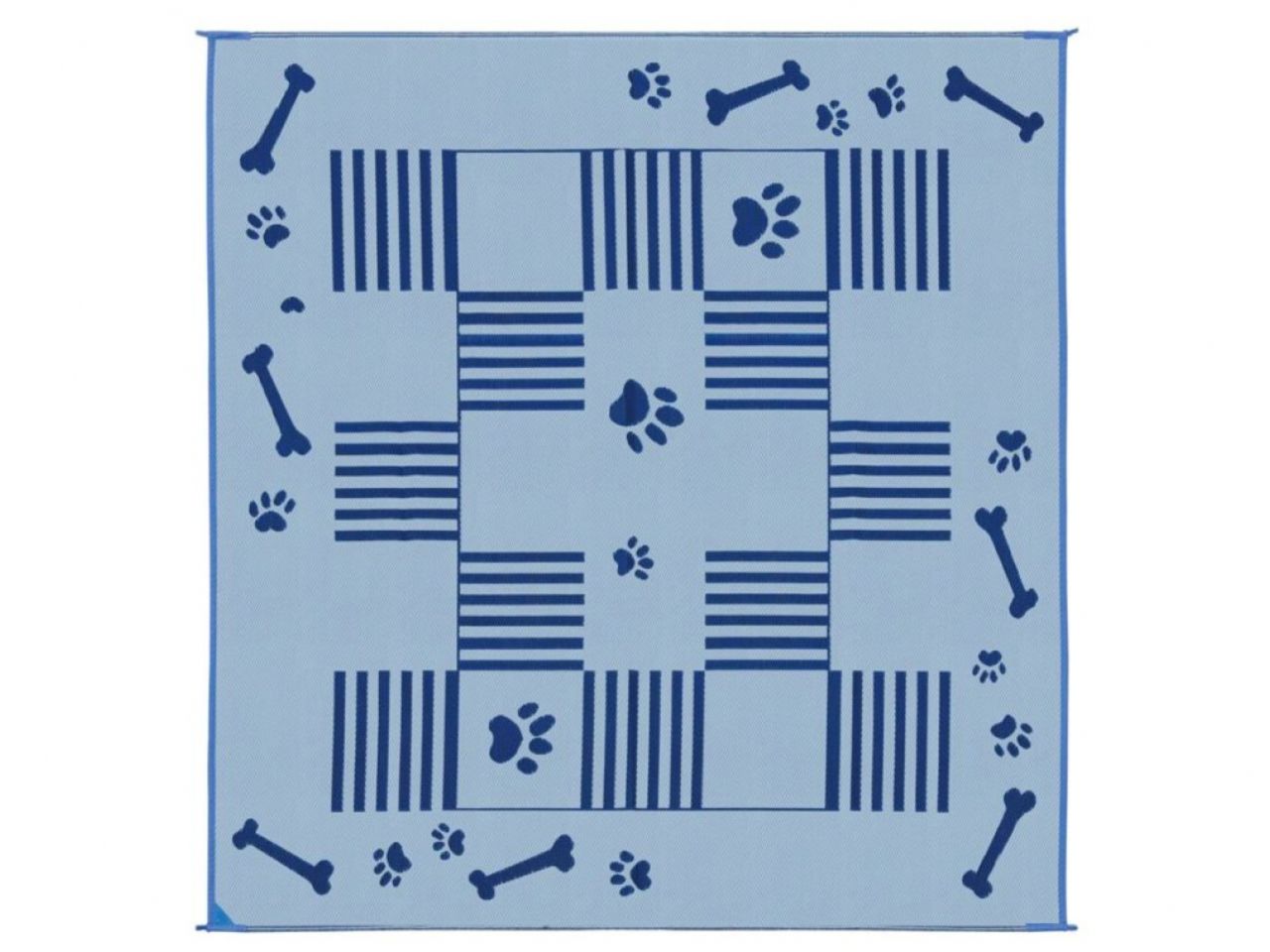 Mings Mark Dog Paw Bone 9X9 Bleu/White