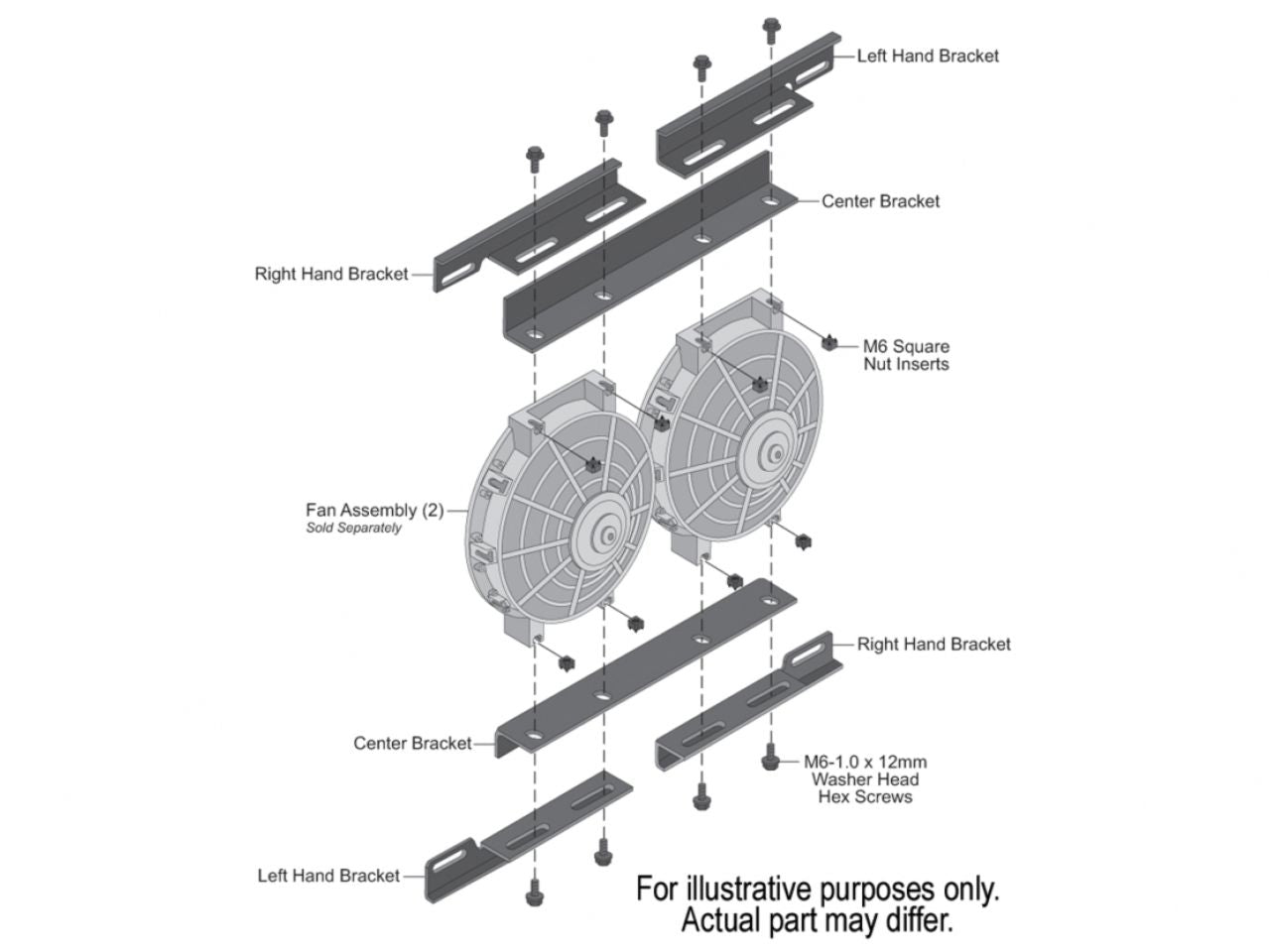 Derale Dual Fan Mounting Brackets