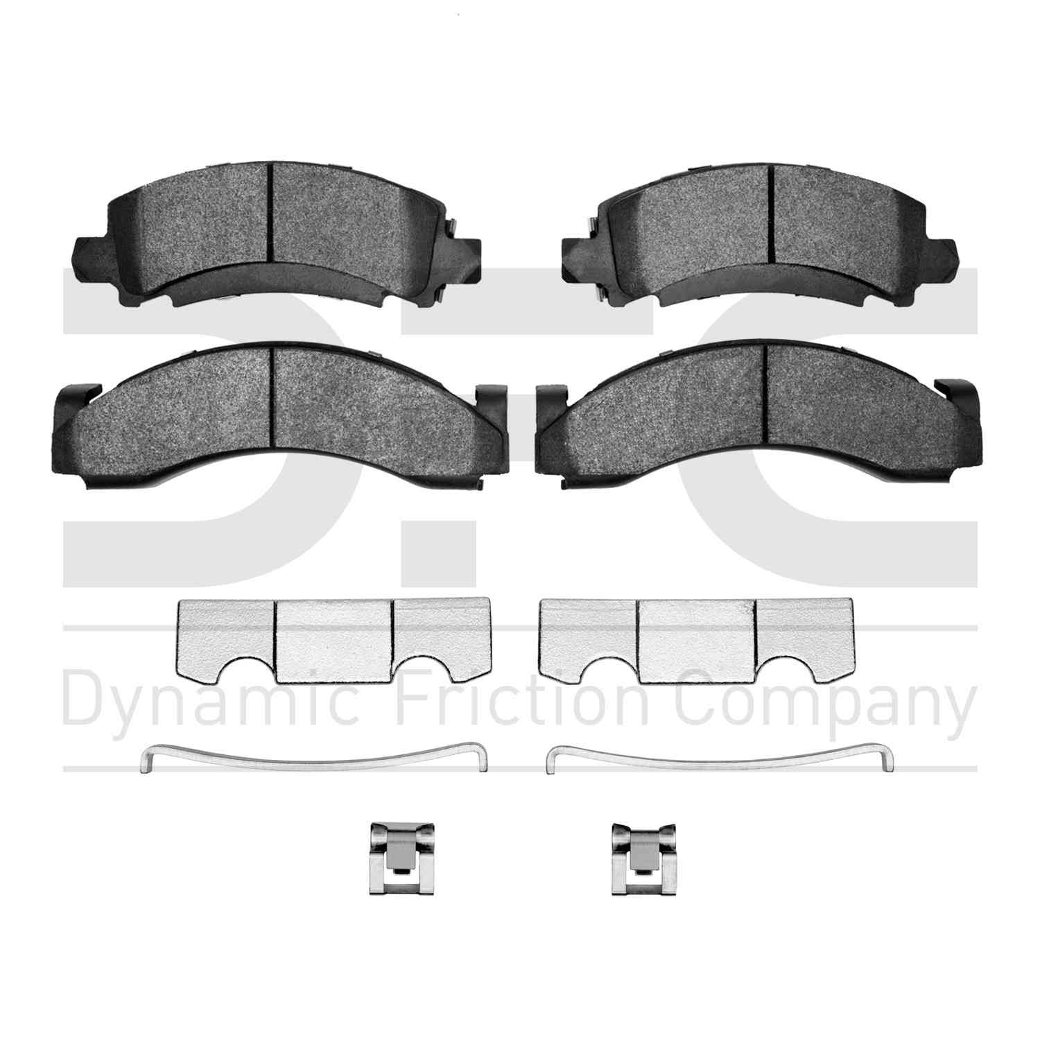 Dynamic Friction Company Disc Brake Pad Set  top view frsport 1214-0543-01