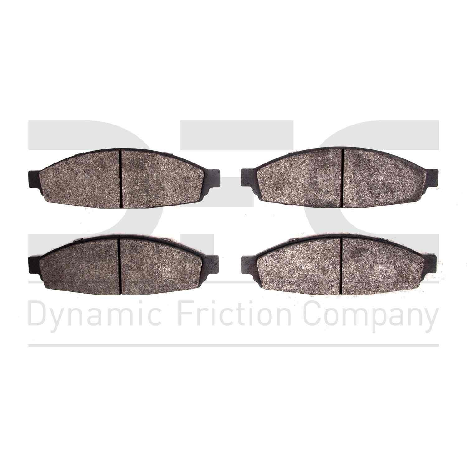 Dynamic Friction Company Disc Brake Pad Set  top view frsport 1214-0953-00