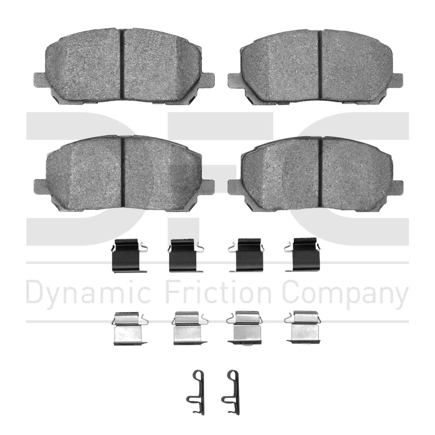 Dynamic Friction Company Disc Brake Pad Set  top view frsport 1551-0884-01