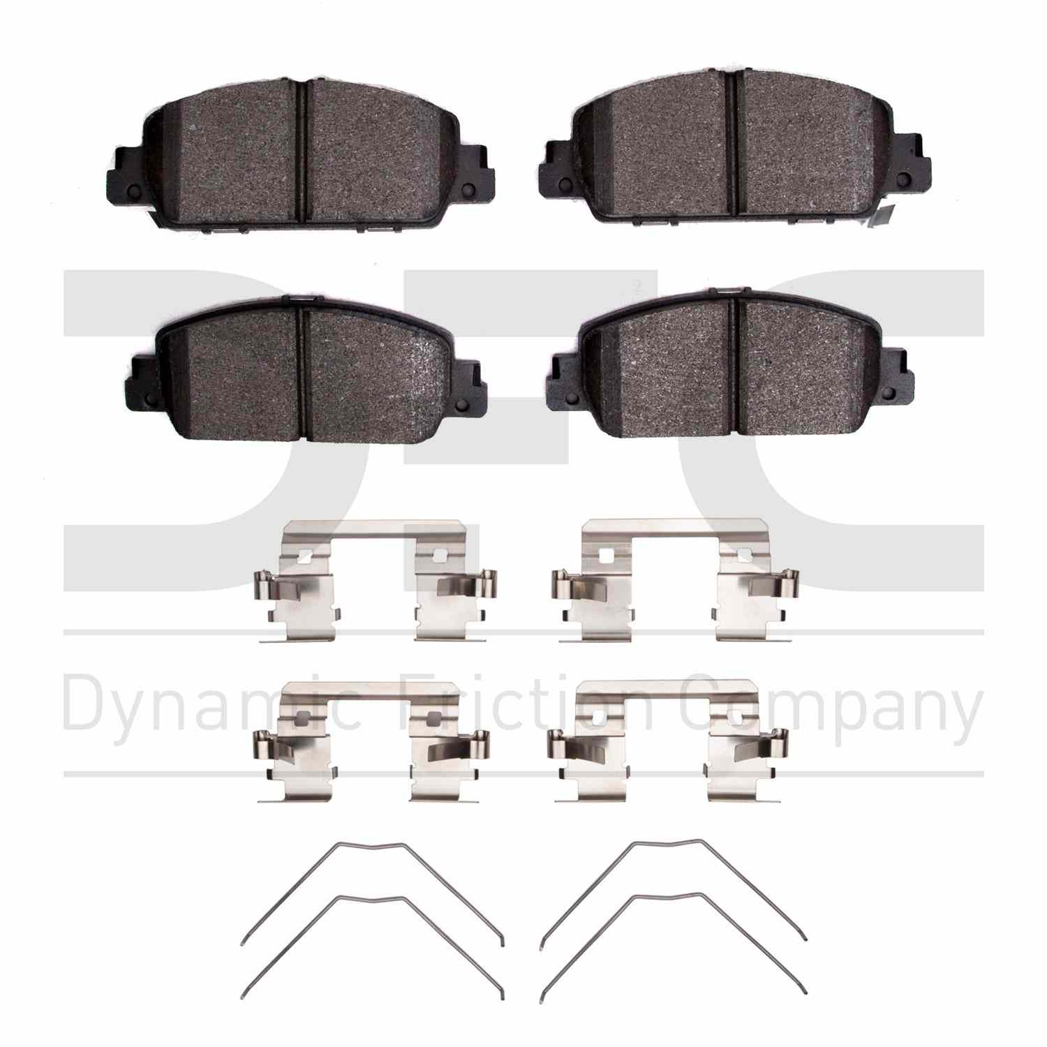 Dynamic Friction Company Disc Brake Pad Set  top view frsport 1551-1654-01