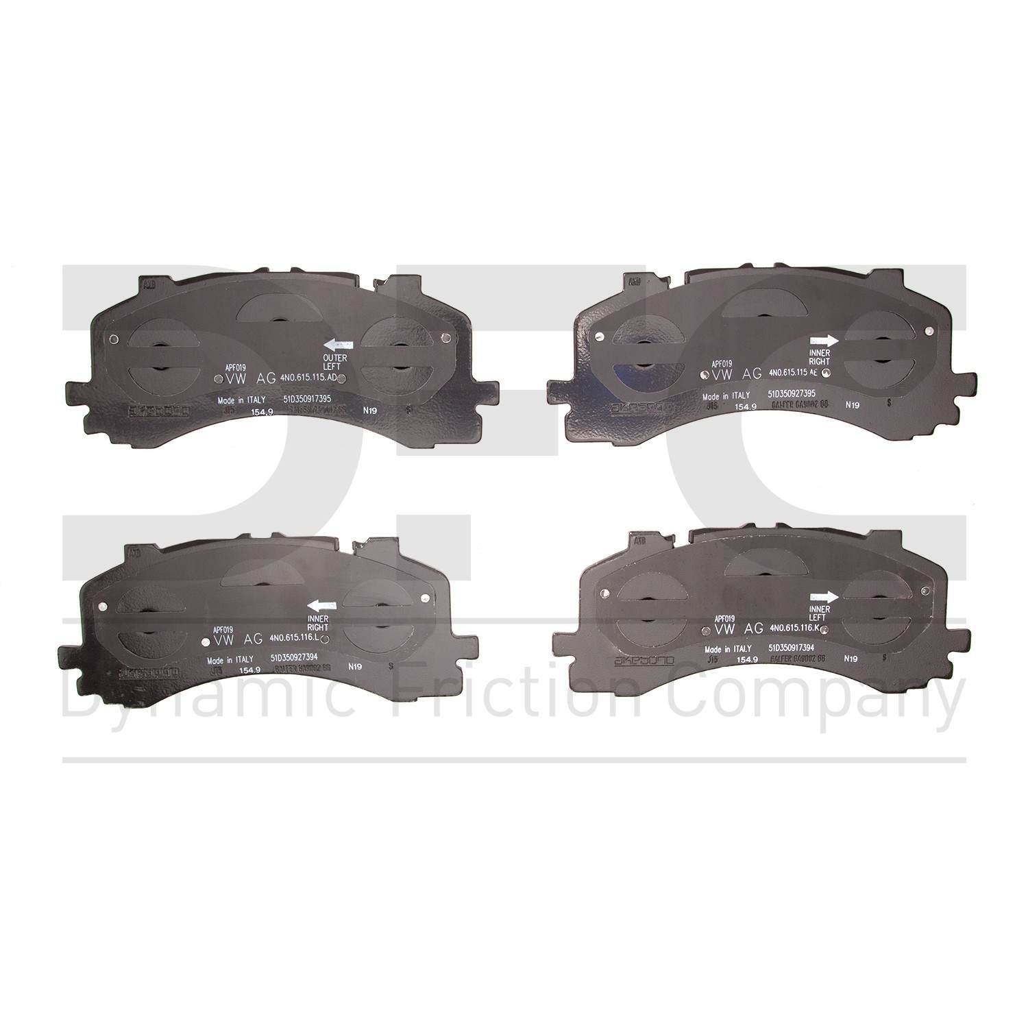 dynamic friction company disc brake pad set  frsport 1551-1952-00