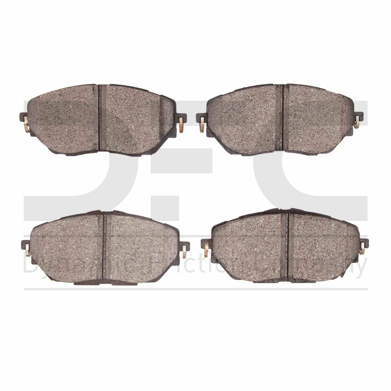 Dynamic Friction Company Disc Brake Pad Set  top view frsport 1551-2065-00