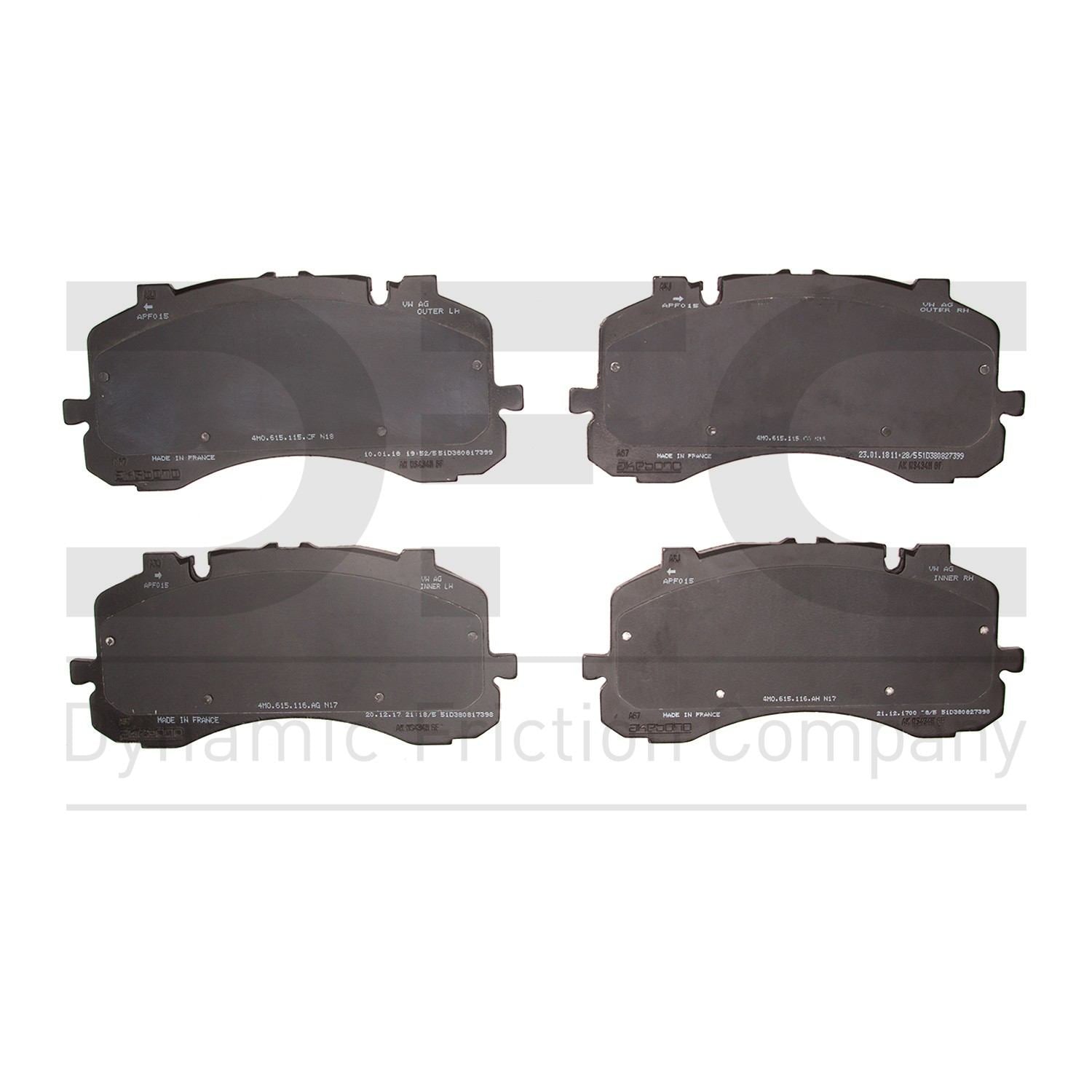 dynamic friction company disc brake pad set  frsport 1551-2214-00