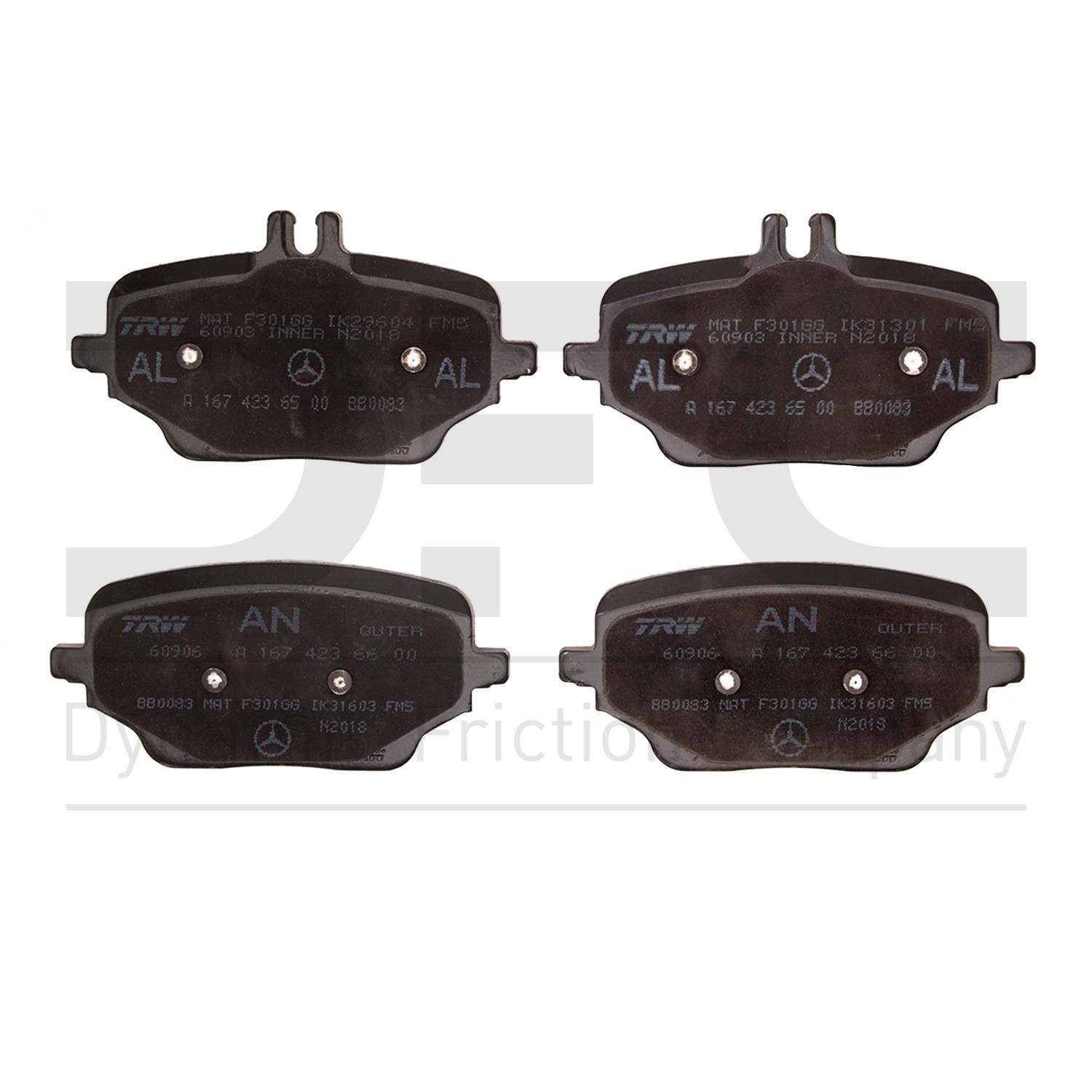 dynamic friction company disc brake pad set  frsport 1551-2235-00