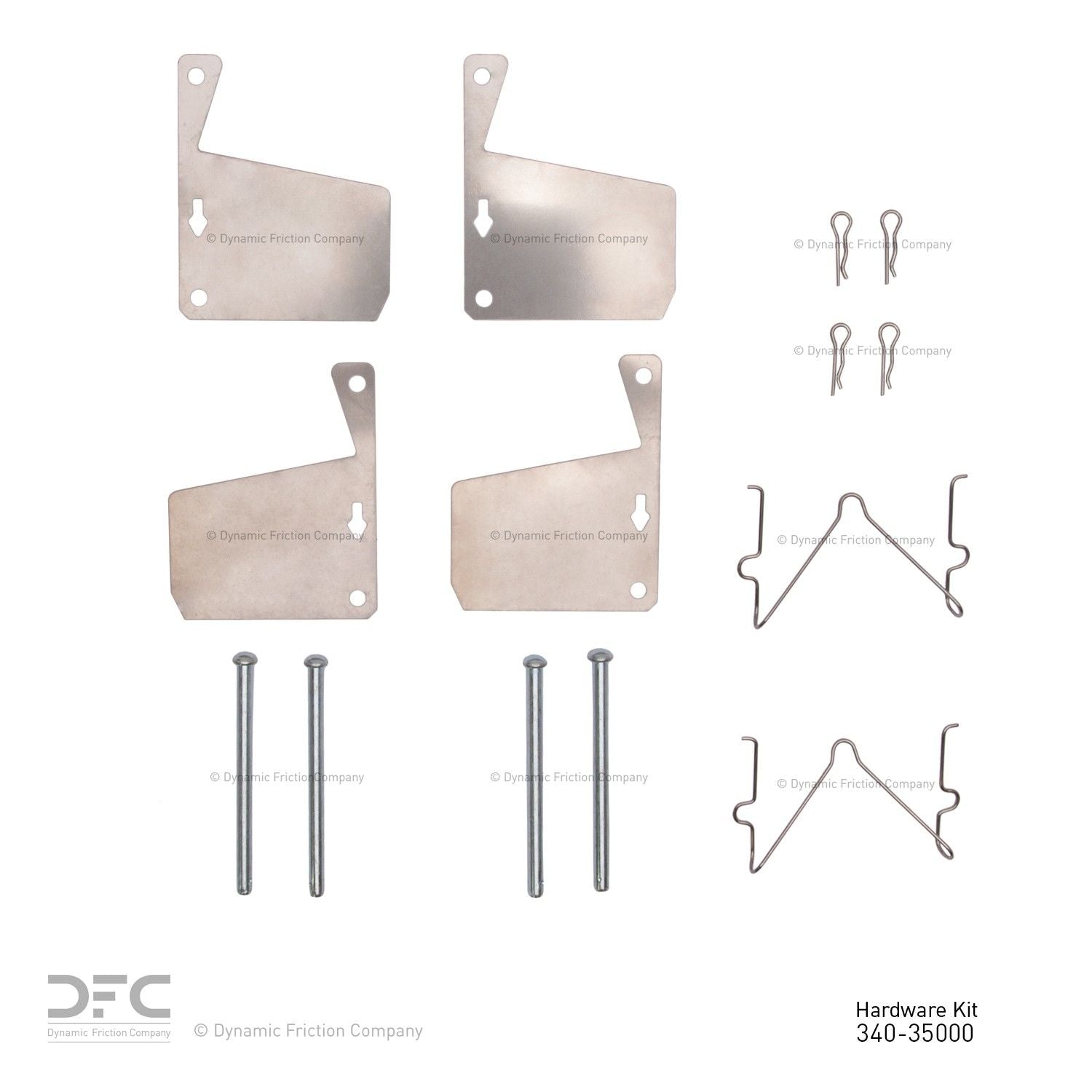 Dynamic Friction Company Disc Brake Hardware Kit  top view frsport 340-35000