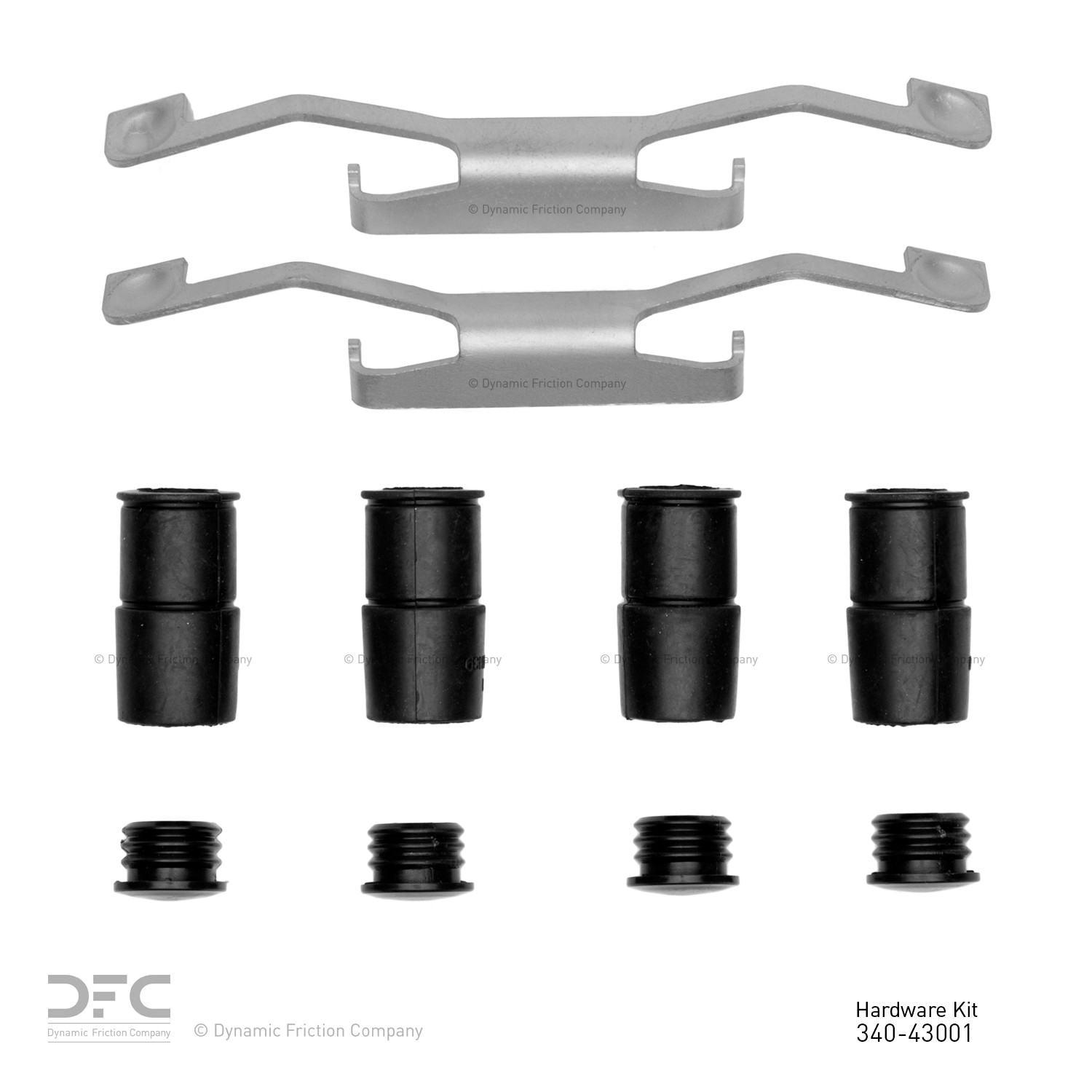 Dynamic Friction Company Disc Brake Hardware Kit  top view frsport 340-43001