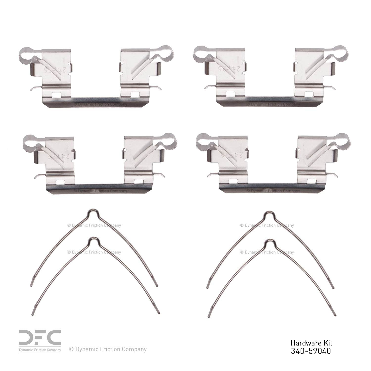 Dynamic Friction Company Disc Brake Hardware Kit  top view frsport 340-59040