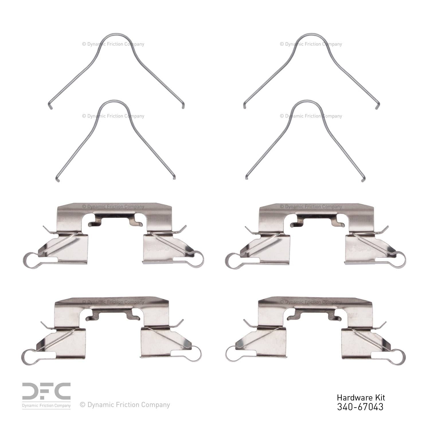 Dynamic Friction Company Disc Brake Hardware Kit  top view frsport 340-67043