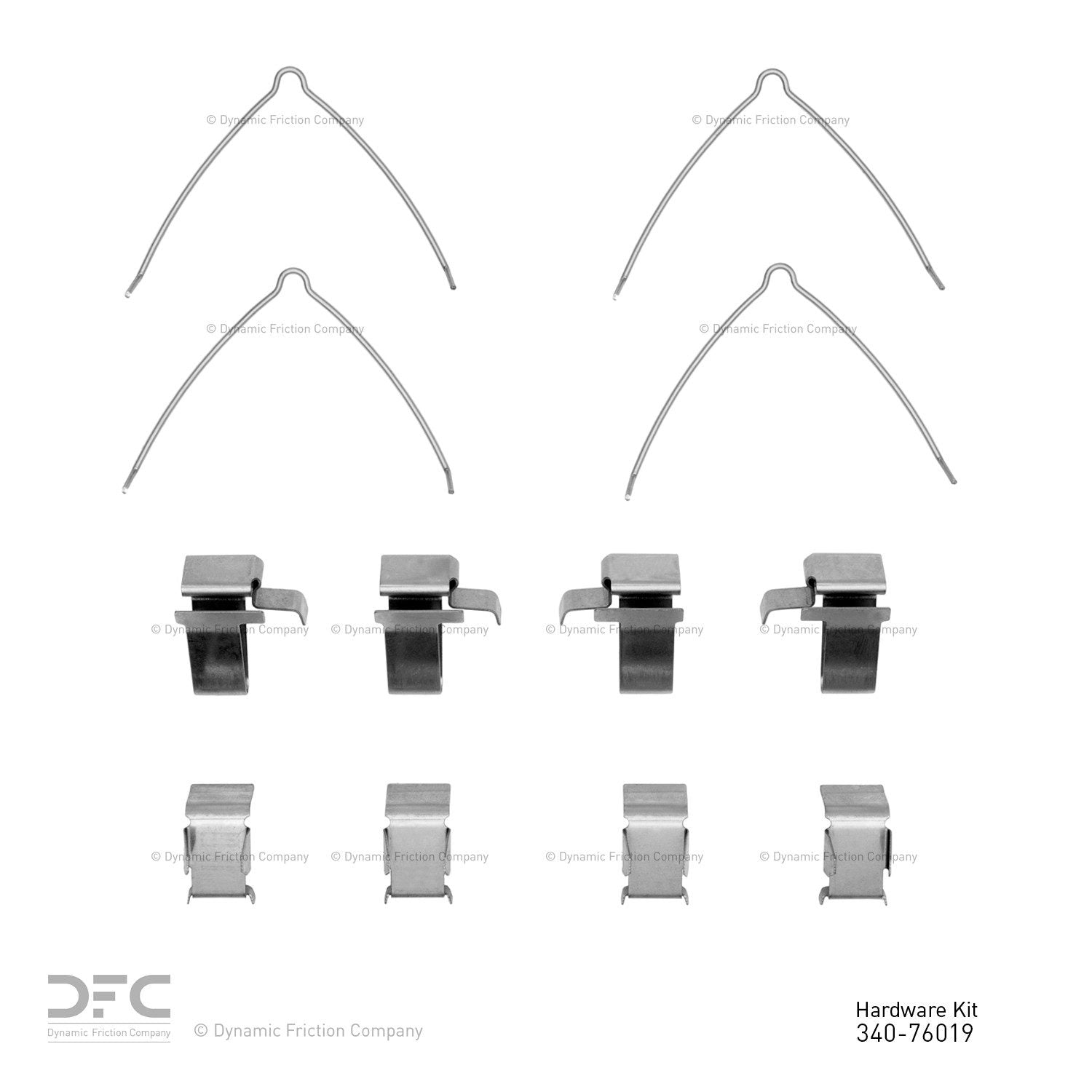 Dynamic Friction Company Disc Brake Hardware Kit  top view frsport 340-76019