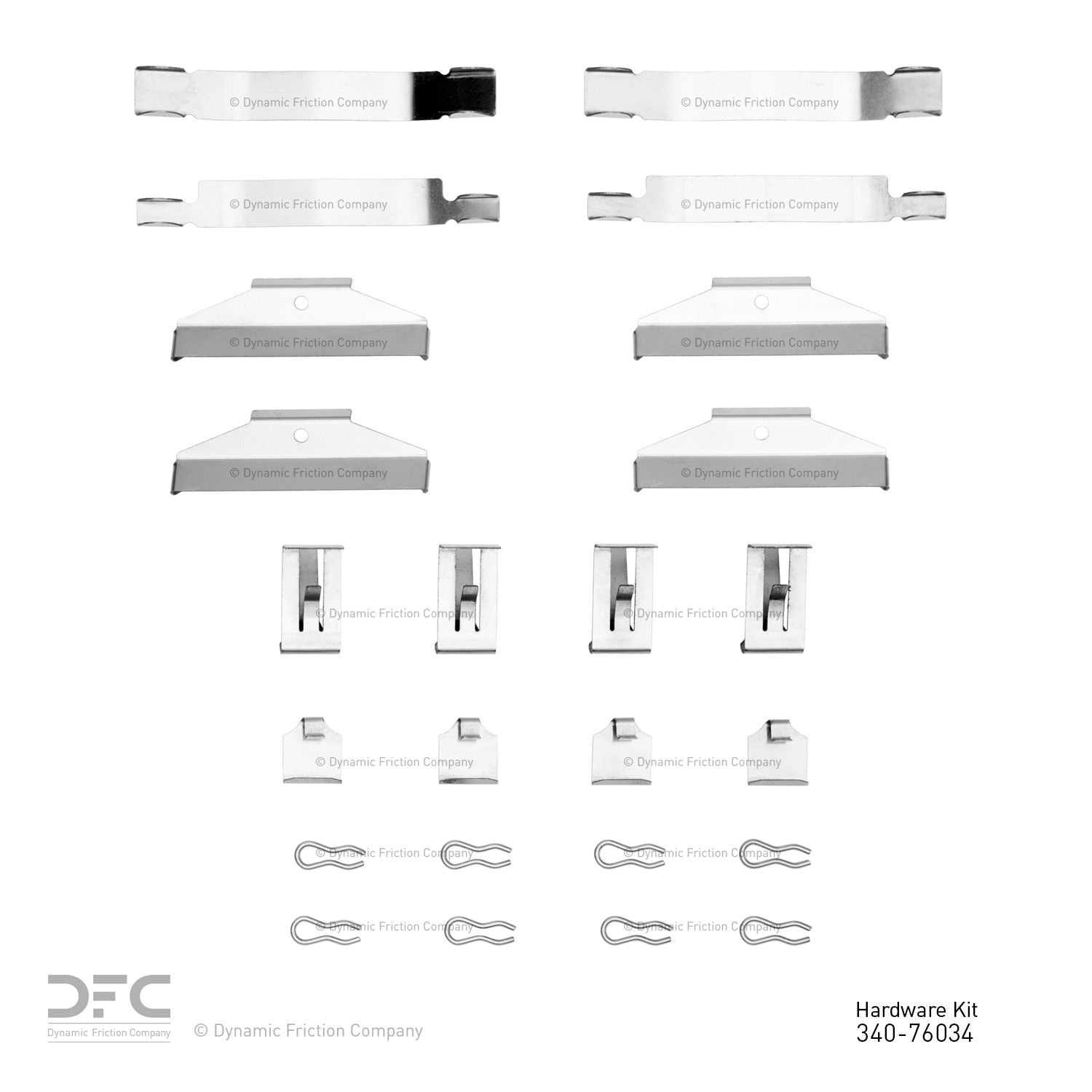 Dynamic Friction Company Disc Brake Hardware Kit  top view frsport 340-76034