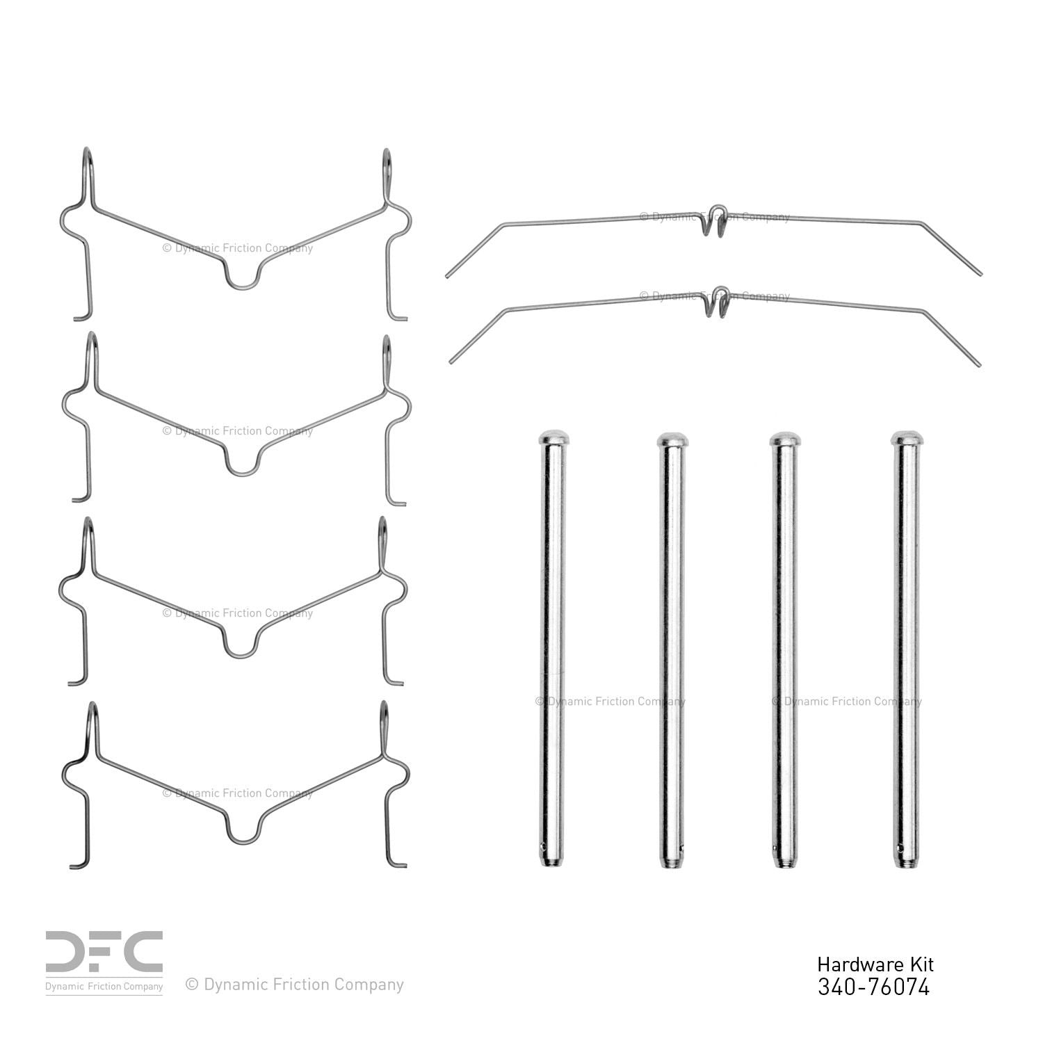 Dynamic Friction Company Disc Brake Hardware Kit  top view frsport 340-76074