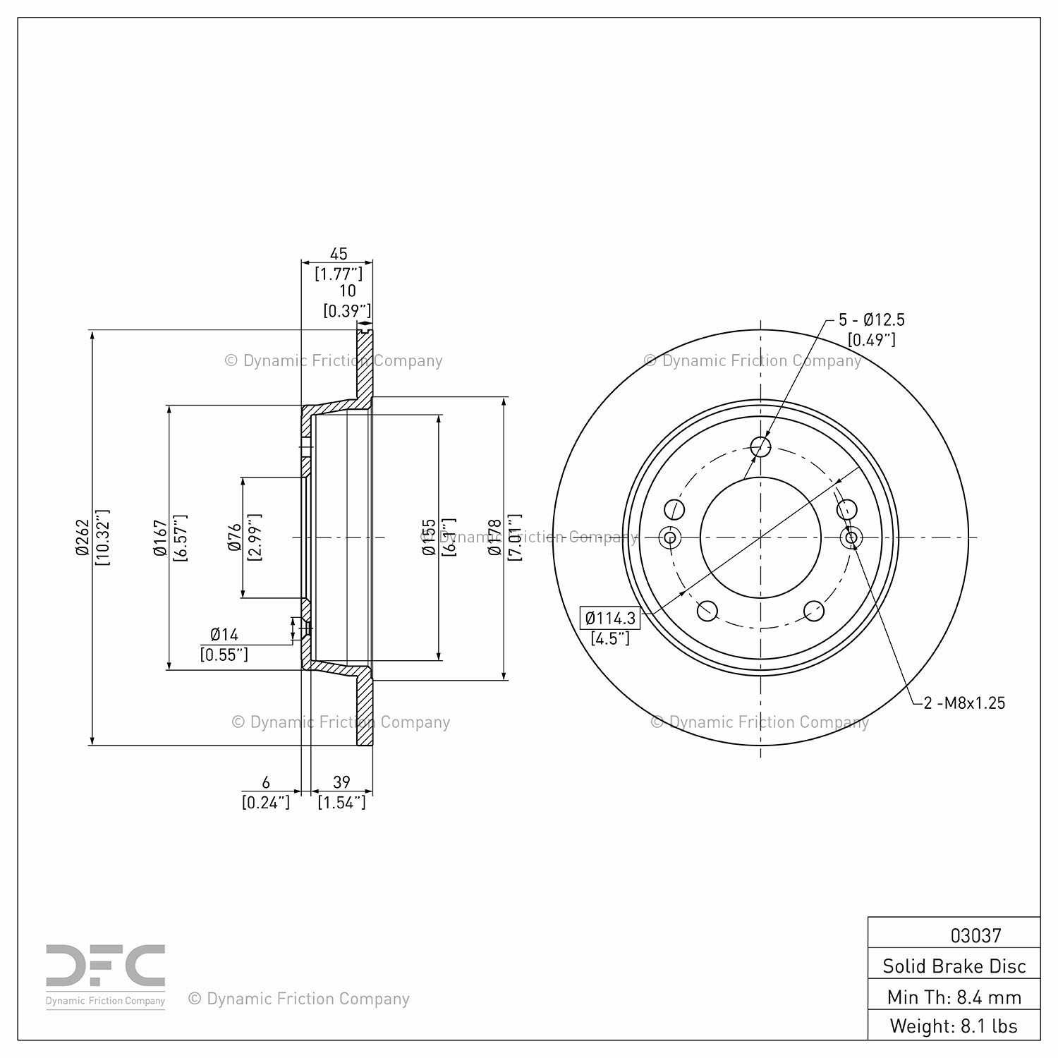 dynamic friction company disc brake rotor  frsport 600-03037