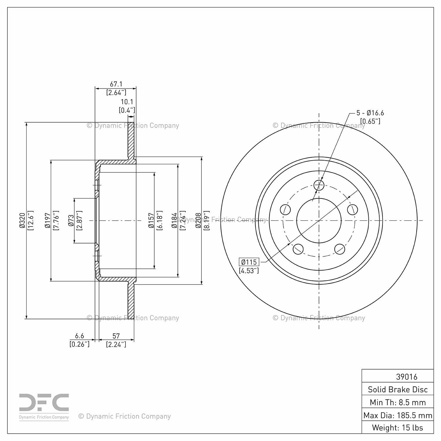 dynamic friction company disc brake rotor  frsport 600-39016