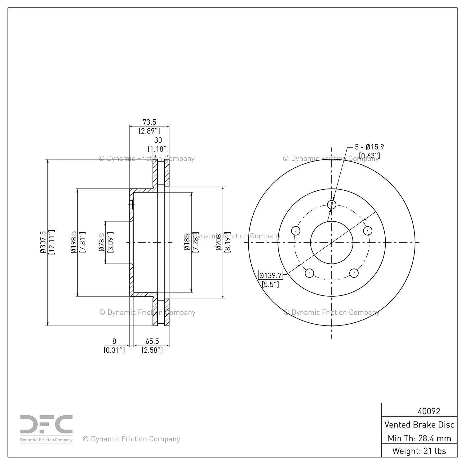 dynamic friction company disc brake rotor  frsport 600-40092