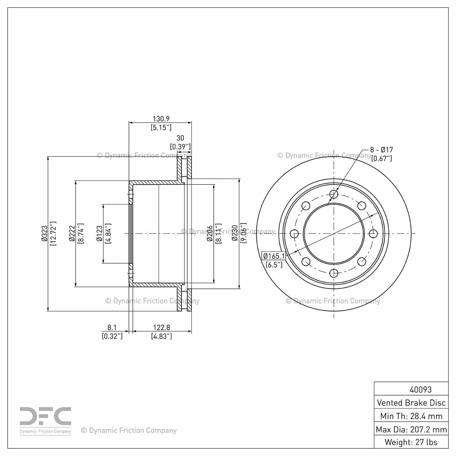 dynamic friction company disc brake rotor  frsport 600-40093