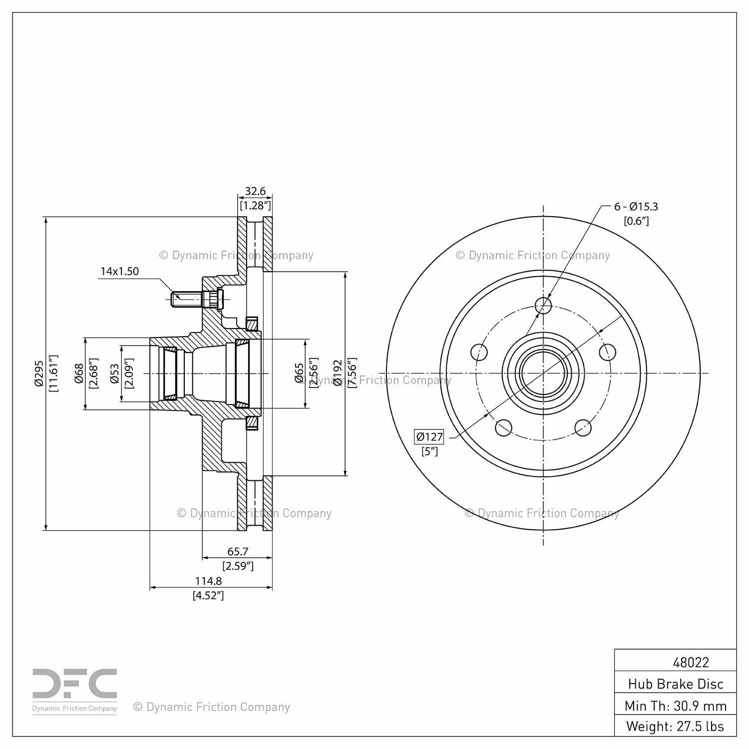 dynamic friction company disc brake rotor  frsport 600-48022