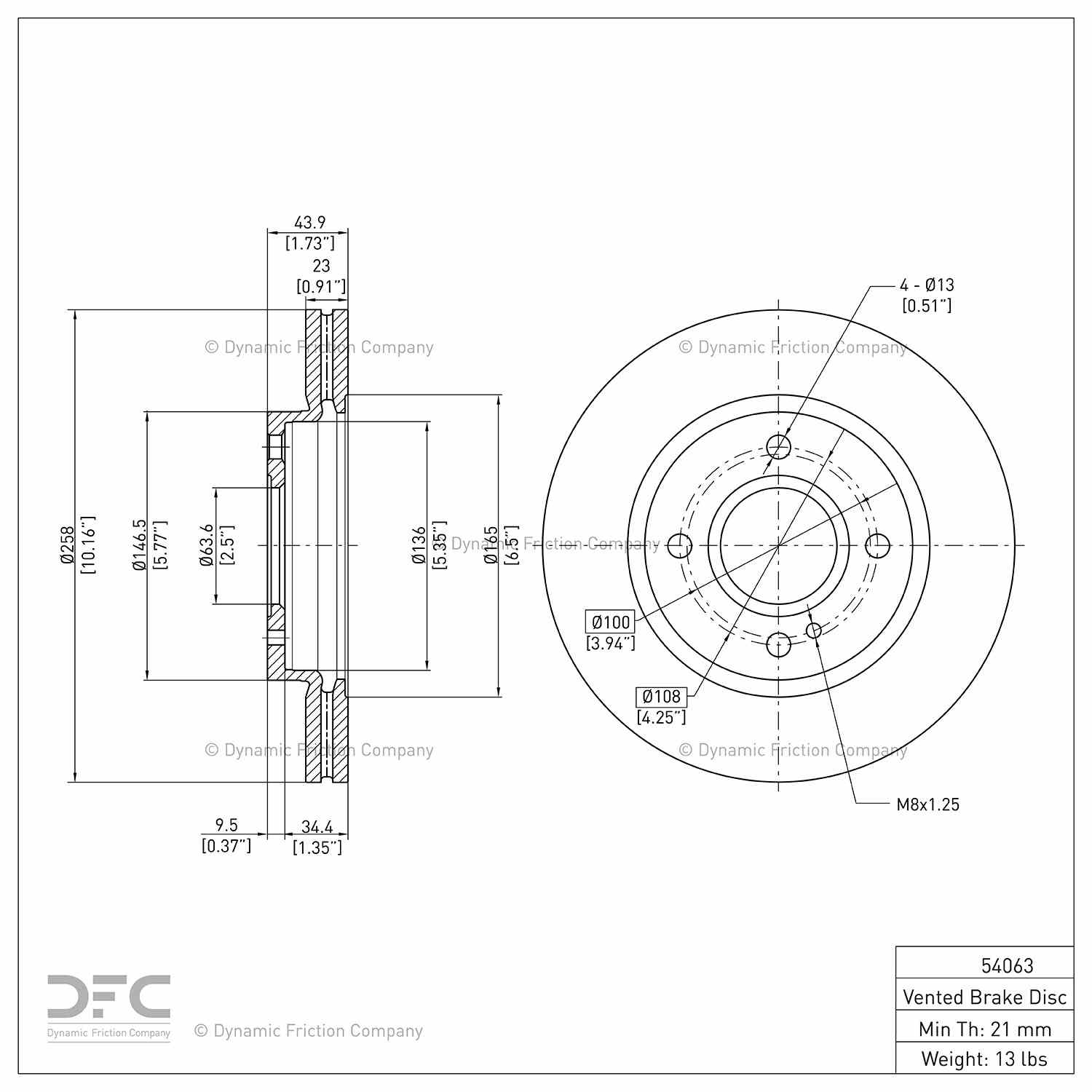 dynamic friction company disc brake rotor  frsport 600-54063