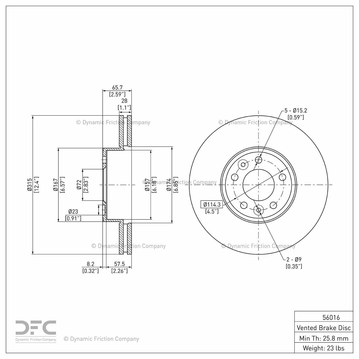 dynamic friction company disc brake rotor  frsport 600-56016