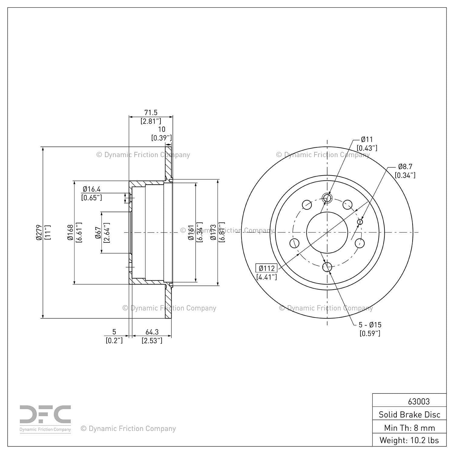 dynamic friction company disc brake rotor  frsport 600-63003