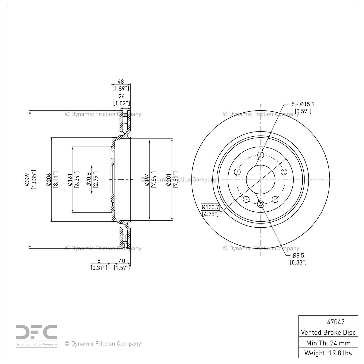 dynamic friction company disc brake rotor  frsport 604-47047