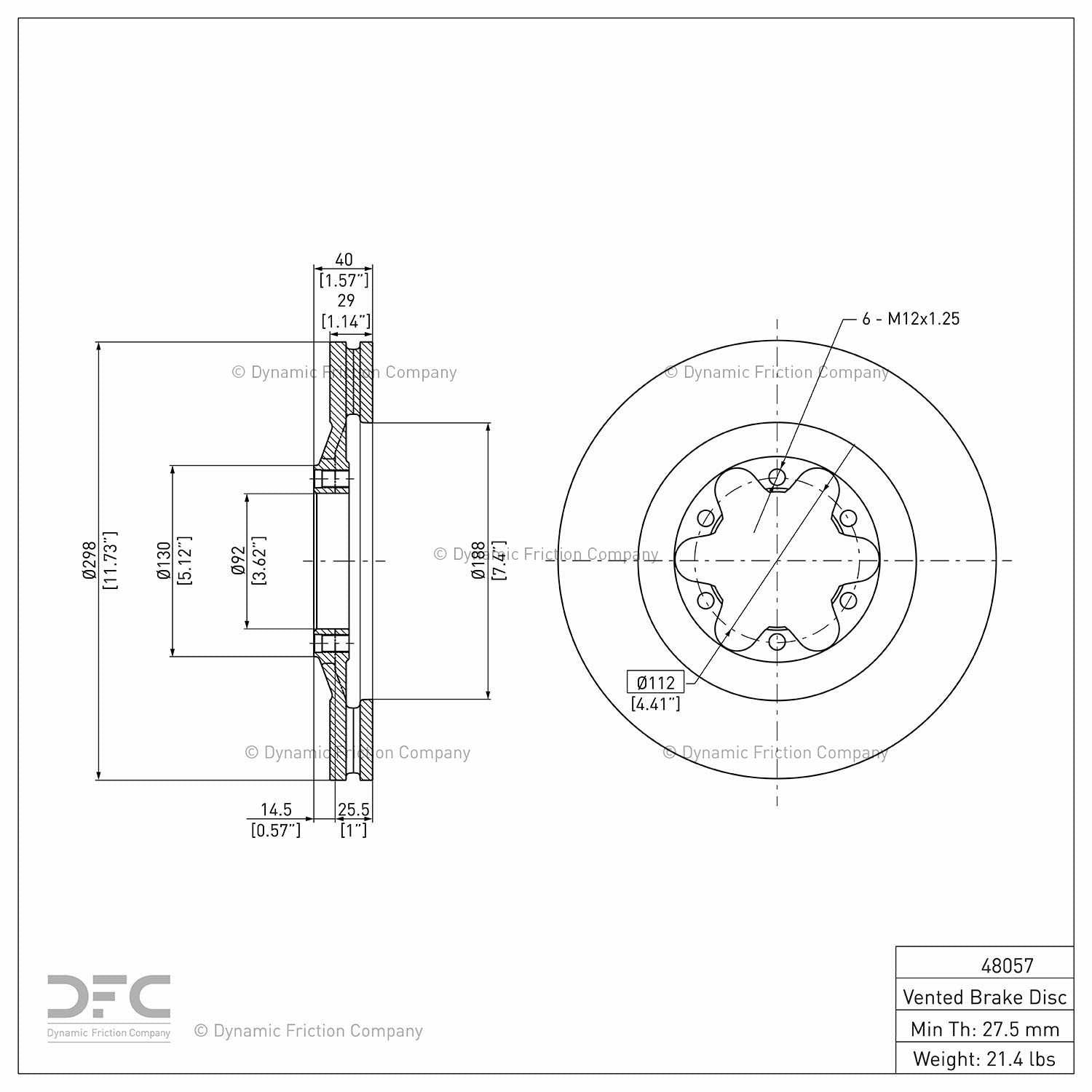 dynamic friction company disc brake rotor  frsport 604-48057