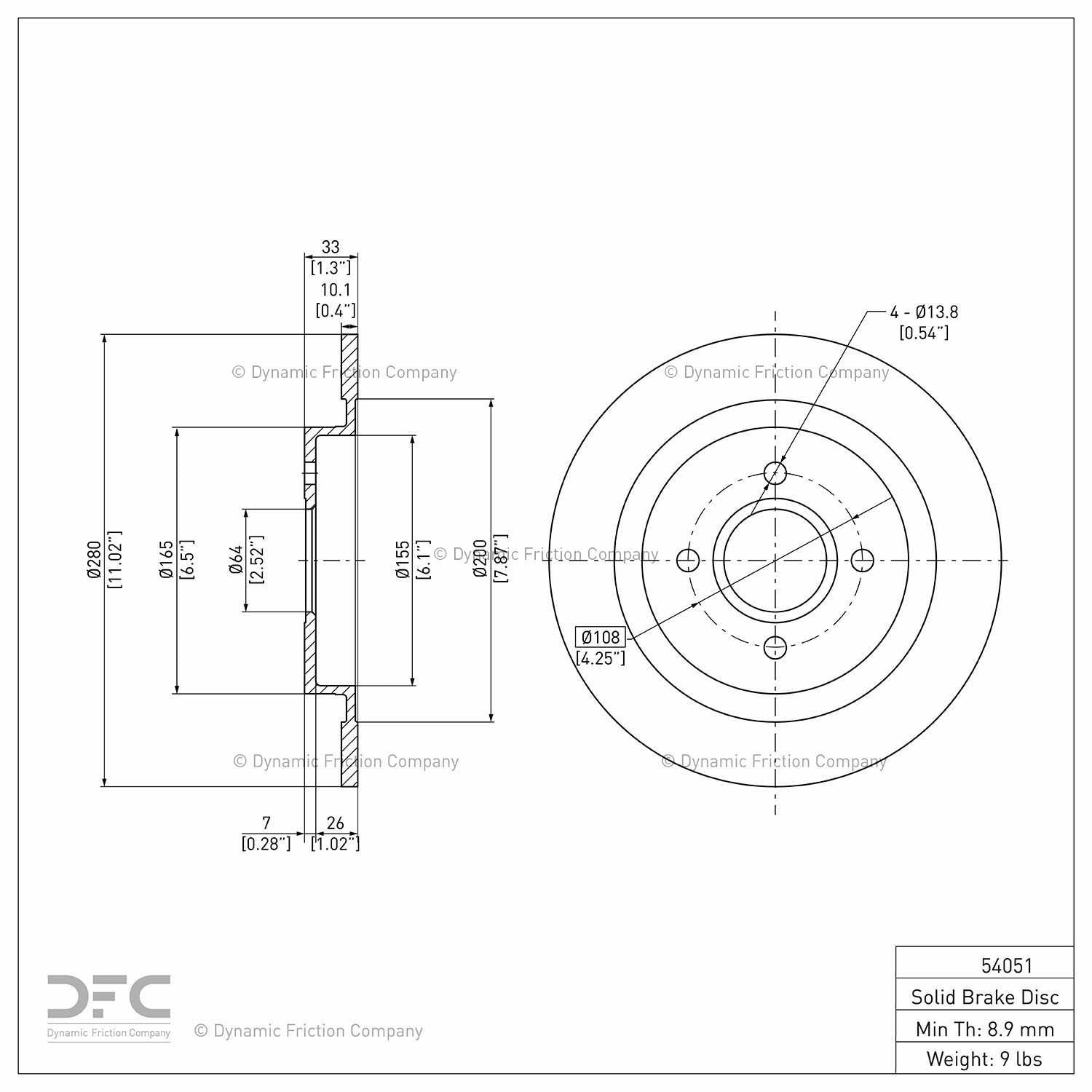 dynamic friction company disc brake rotor  frsport 604-54051