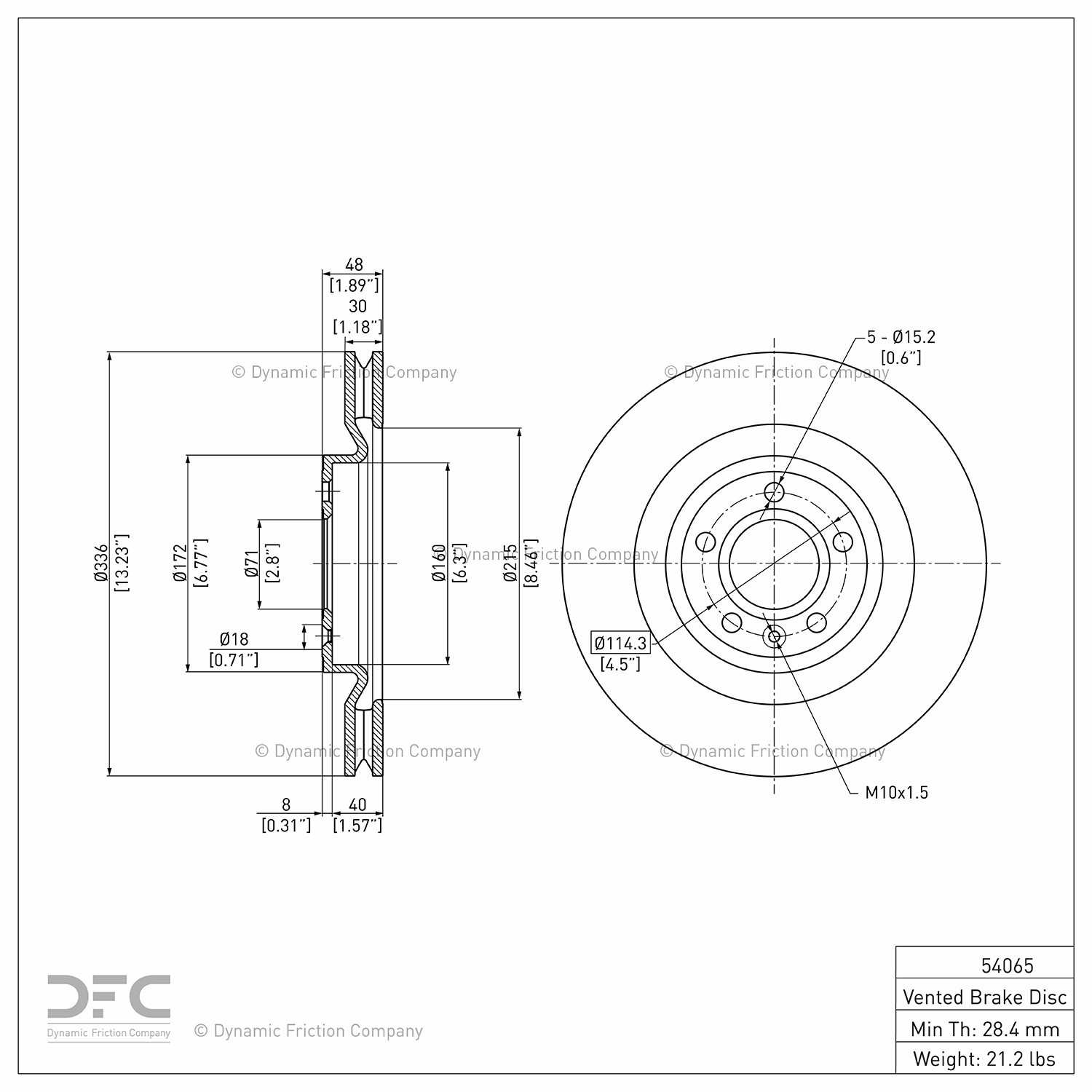 dynamic friction company disc brake rotor  frsport 604-54065