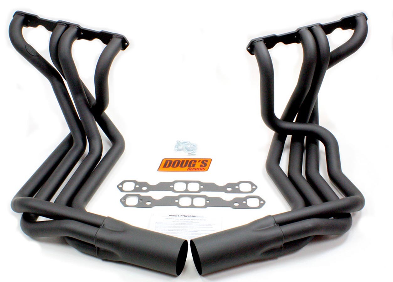 Dougs Headers SBC Side Mount Headers - Black - 63-82 Vette DGHD380-B