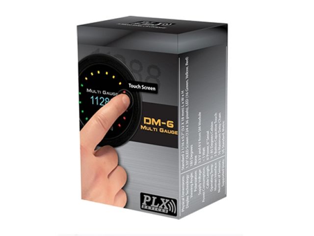 PLX Devices DM-6 Gauge , 2 1/16" (52mm) Single Color OLED Universal Gauge with 3 B