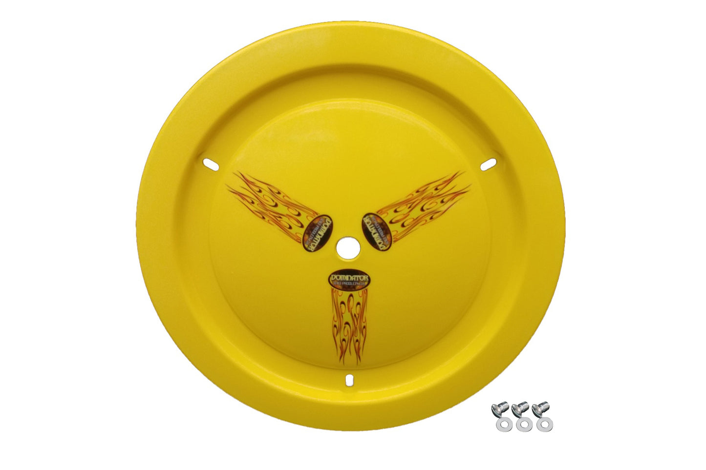 Dominator Racing Products Wheel Cover Dzus-On Yellow Real Style DOM1006-D-YE