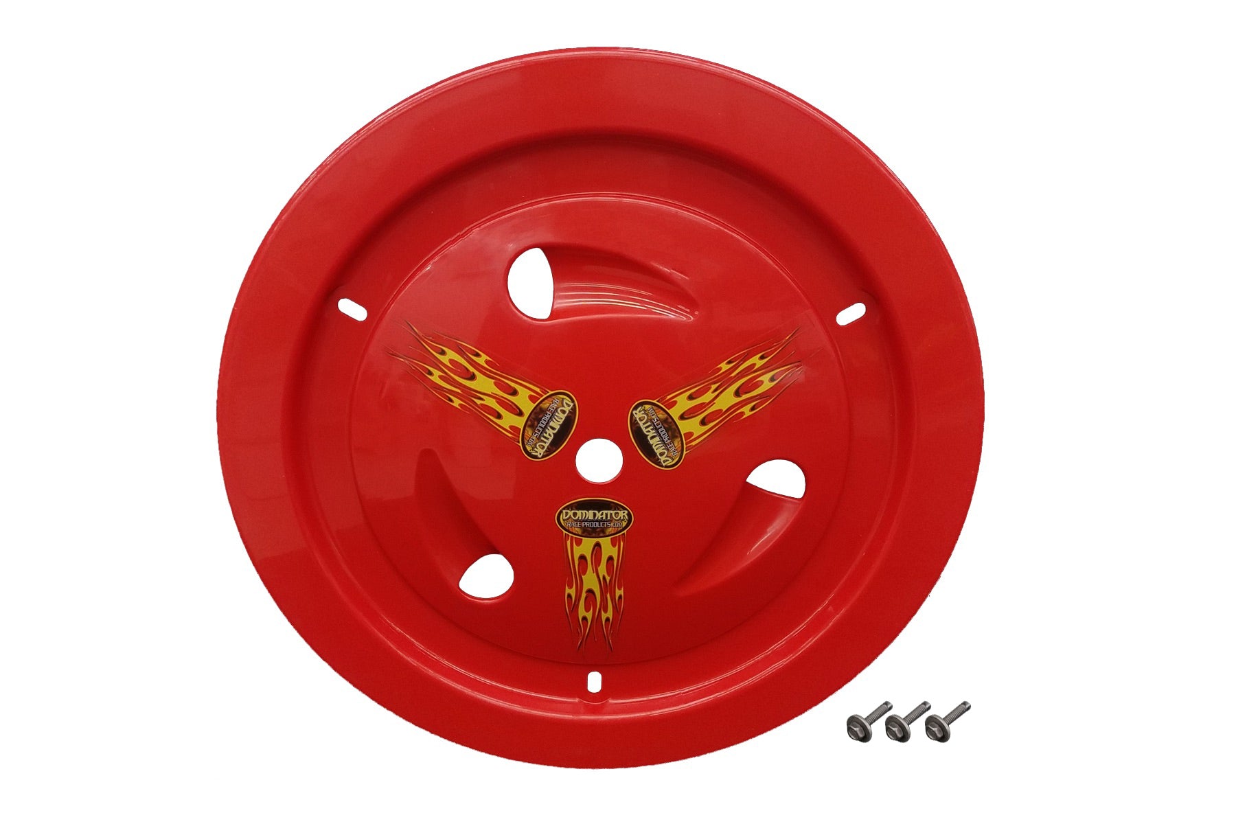 Dominator Racing Products Wheel Cover Bolt-On Red Real Style DOM1007-B-RD