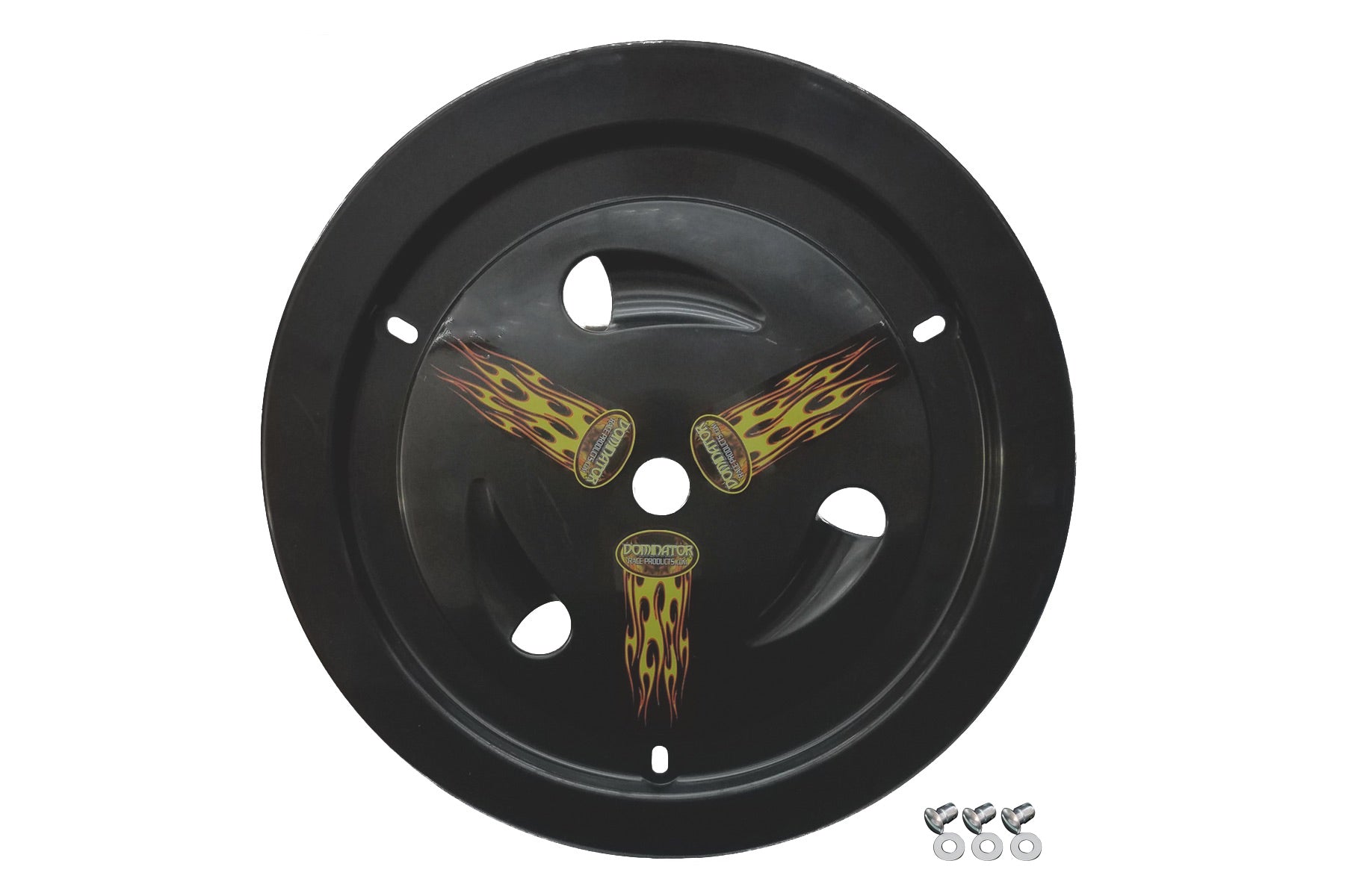 Dominator Racing Products Wheel Cover Dzus-On Black Real Style DOM1007-D-BK