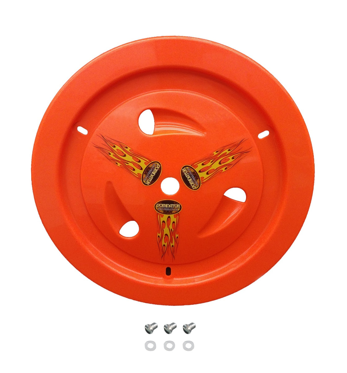 Dominator Racing Products Wheel Cover Dzus-On Fluo Orange Real Style DOM1007-D-FLO-OR