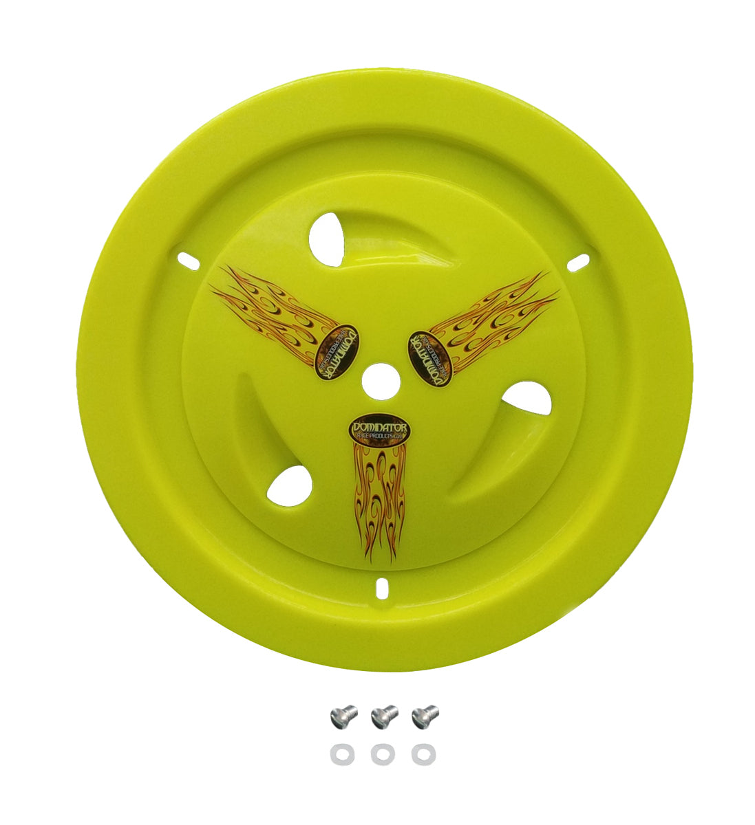 Dominator Racing Products Wheel Cover Dzus-On Fluo Yellow Real Style DOM1007-D-FLO-YE