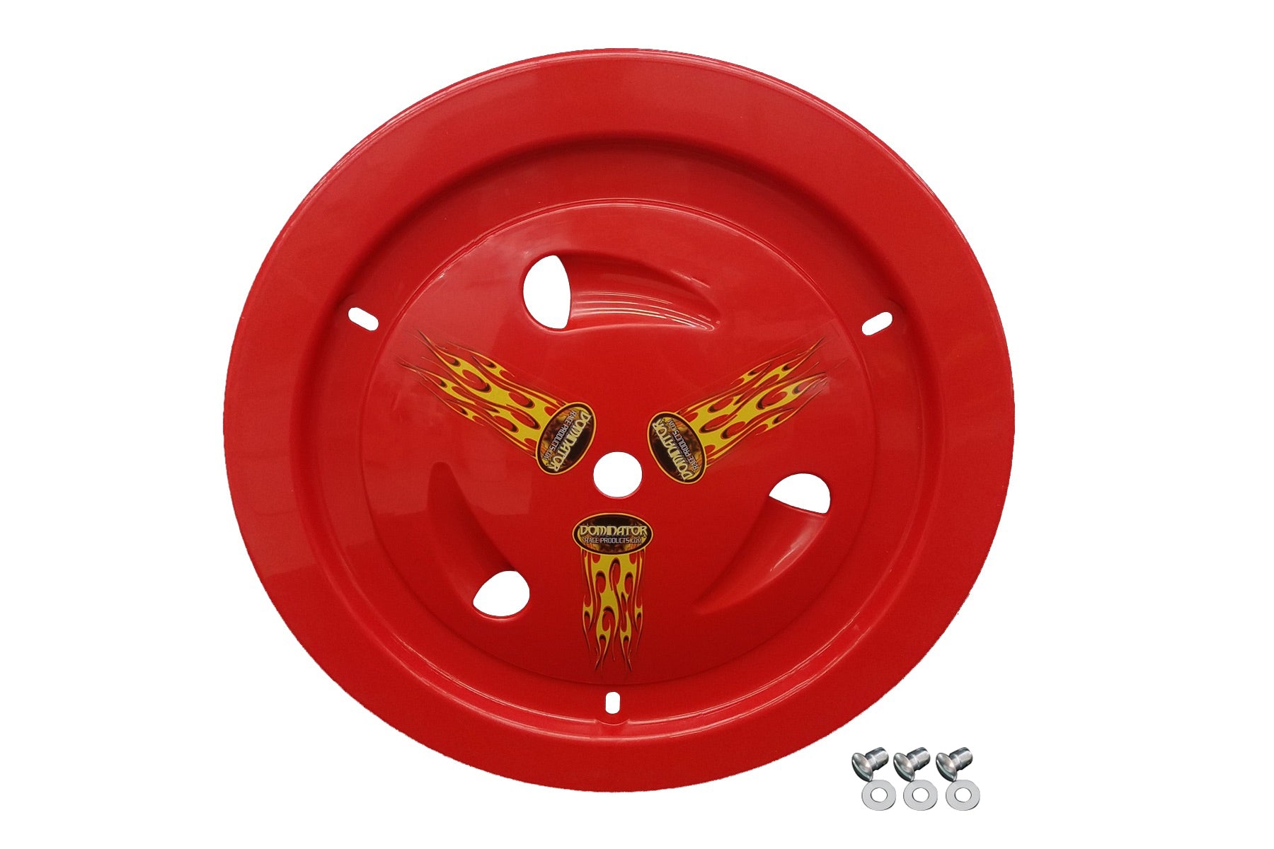 Dominator Racing Products Wheel Cover Dzus-On Red Real Style DOM1007-D-RD