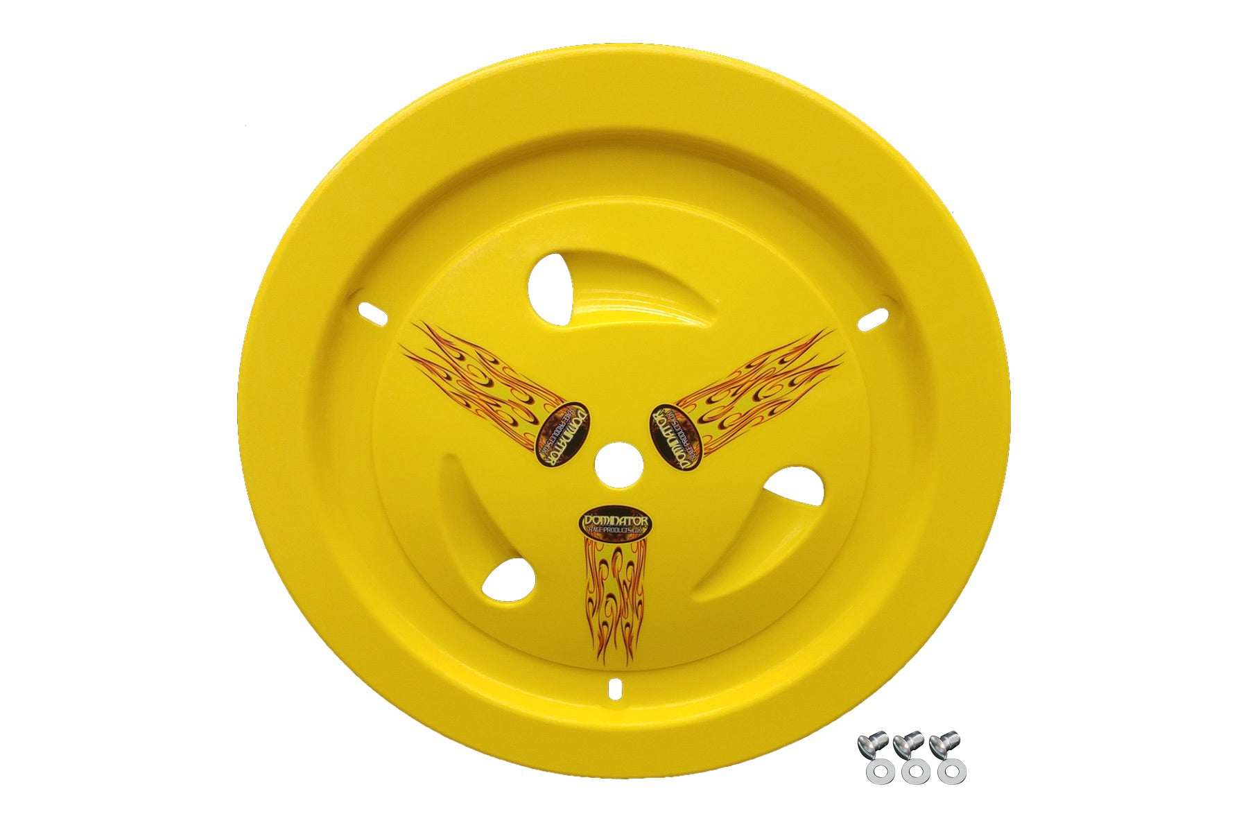 Dominator Racing Products Wheel Cover Dzus-On Yellow Real Style DOM1007-D-YE