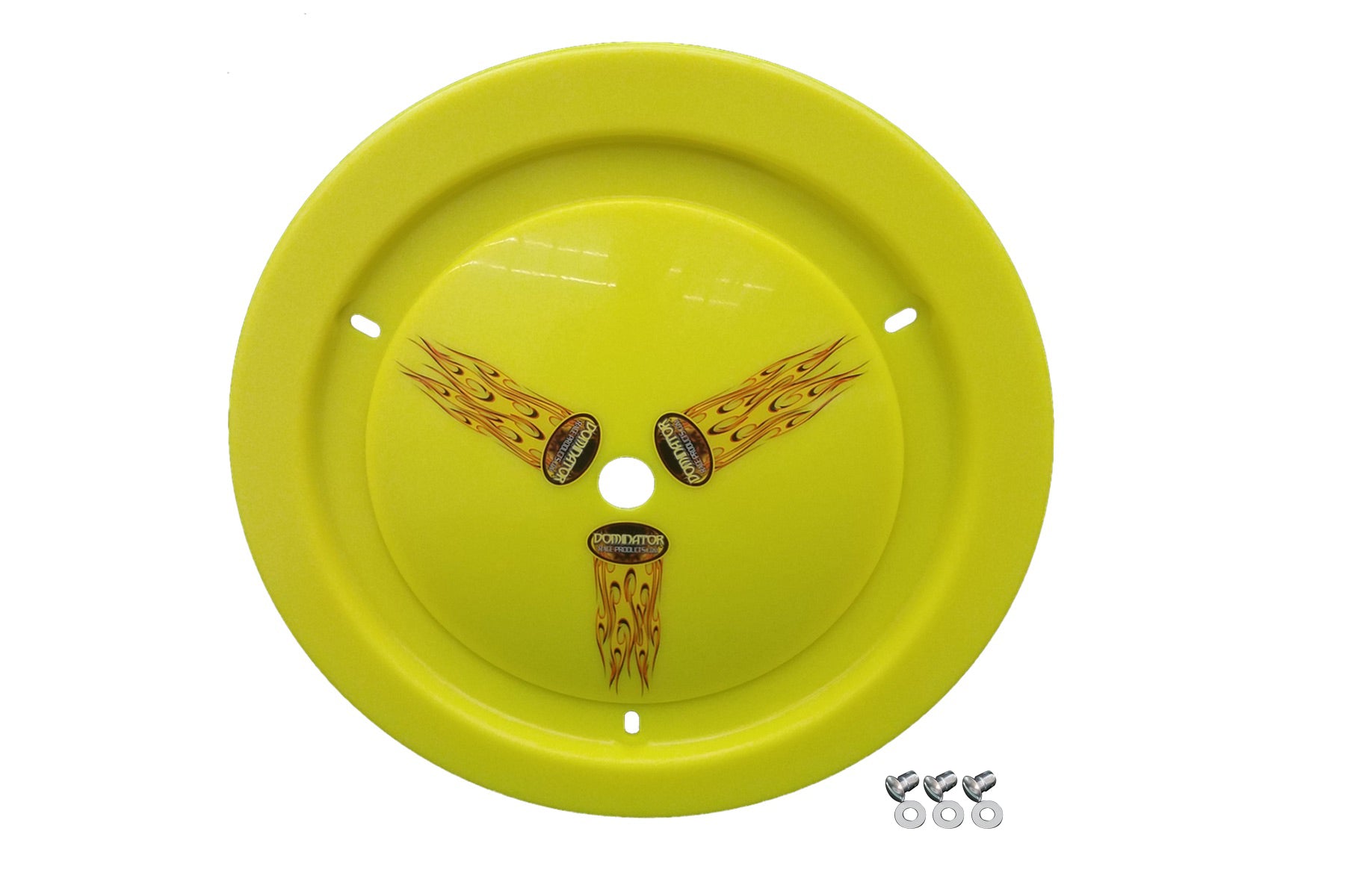 Dominator Racing Products Wheel Cover Dzus-On Fluo Yellow DOM1012-D-FYE