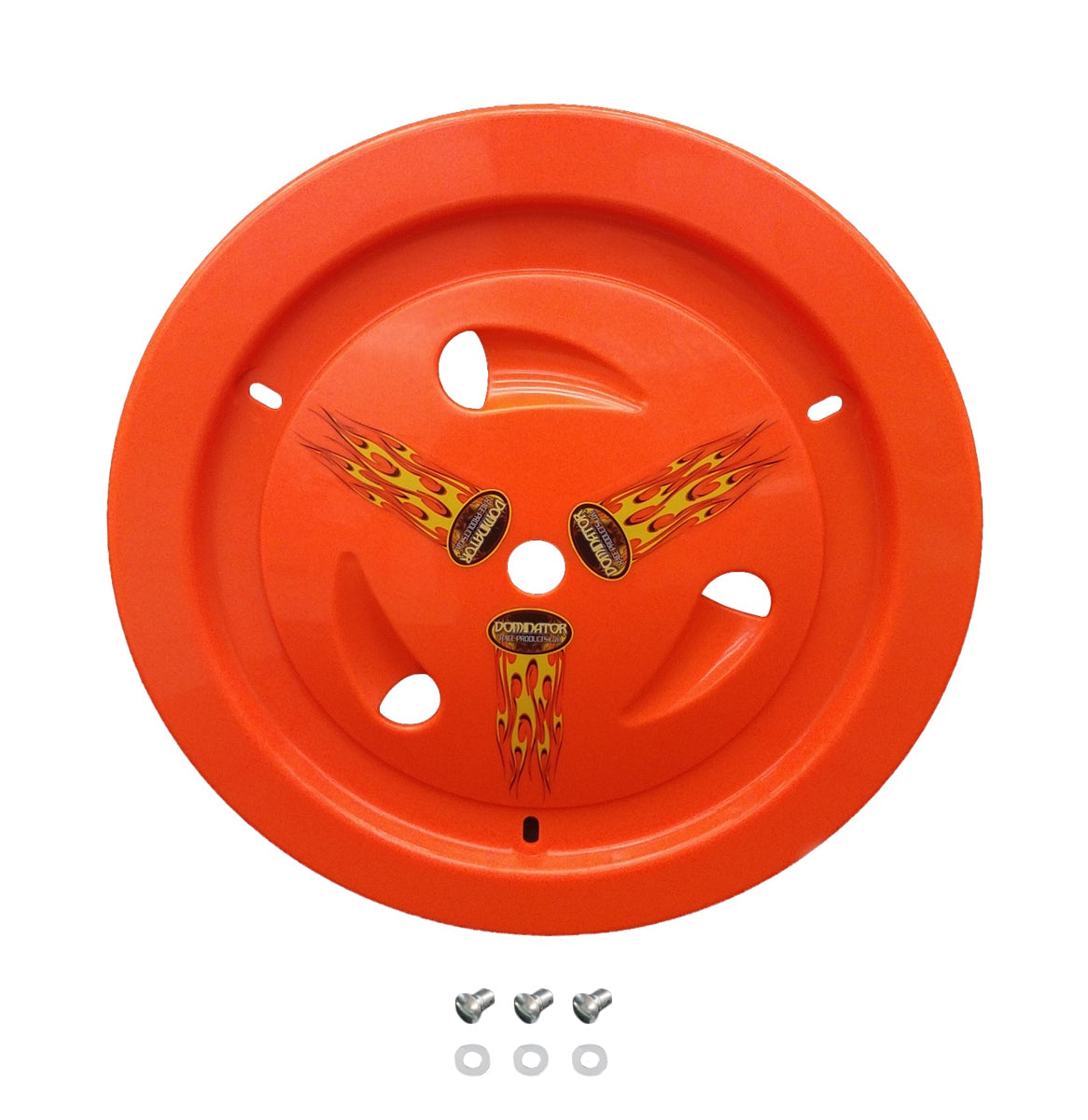 Dominator Racing Products Wheel Cover Dzus-On Fluo Orange DOM1013-D-FLO-OR