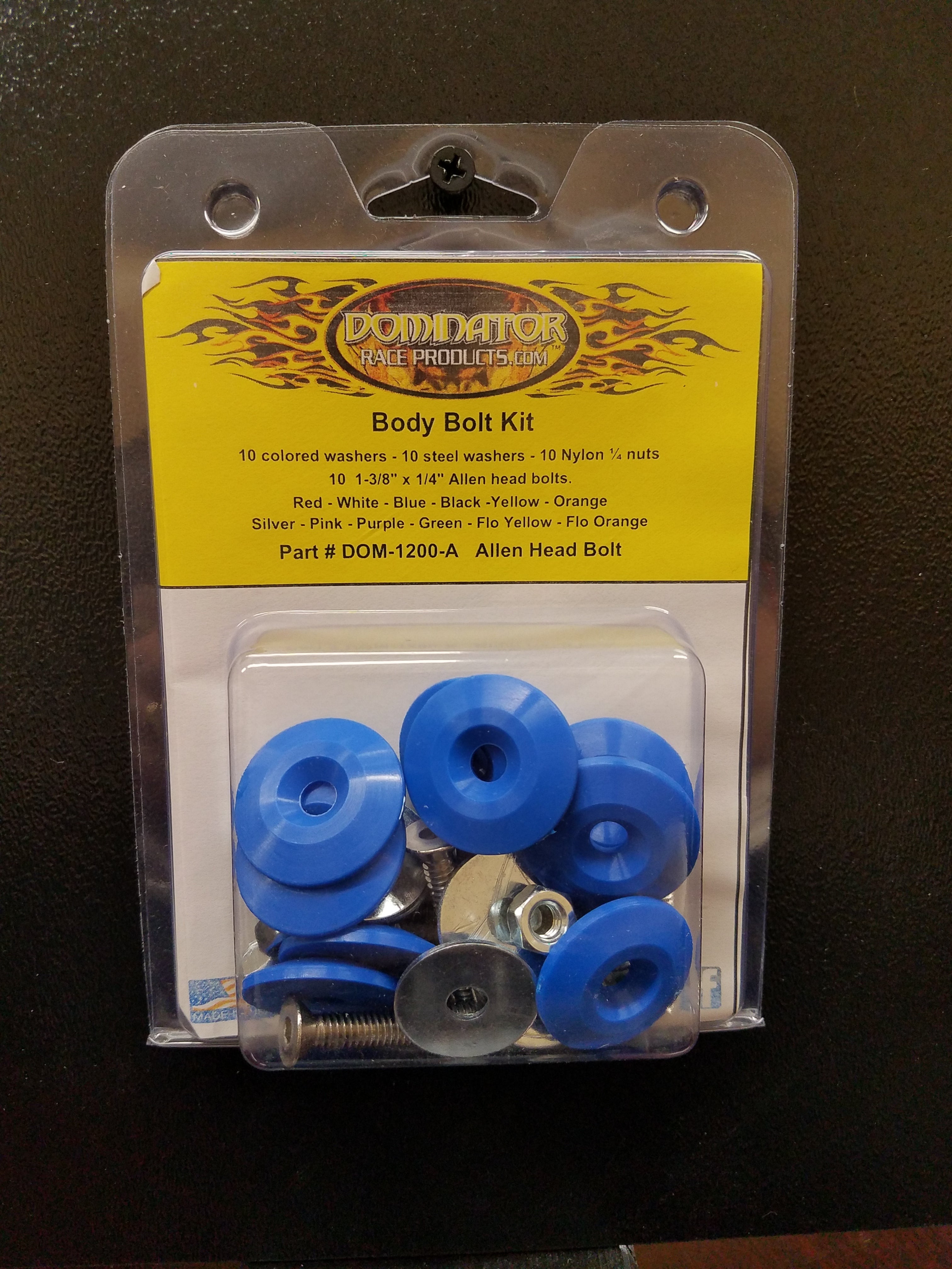 Dominator Racing Products Body Bolt Kit Blue Allen Head DOM1200-A-BL