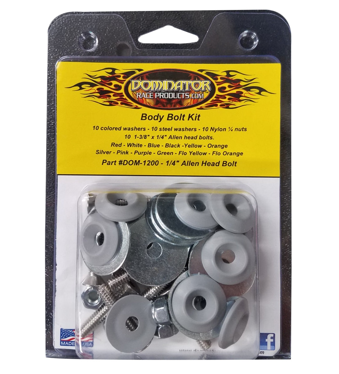 Dominator Racing Products Body Bolt Kit Gray Allen Head DOM1200-A-GRY