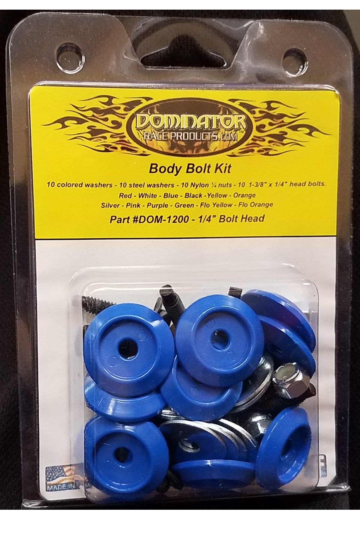 Dominator Racing Products Body Bolt Kit Blue Hex Head DOM1200-B-BL
