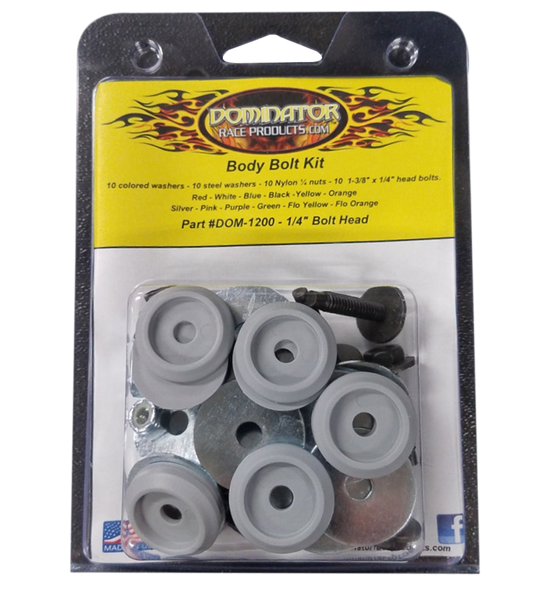 Dominator Racing Products Body Bolt Kit Gray Hex Head DOM1200-B-GRY