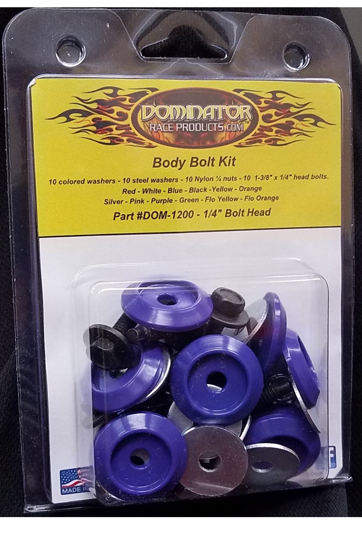 Dominator Racing Products Body Bolt Kit Purple Hex Head DOM1200-B-PU