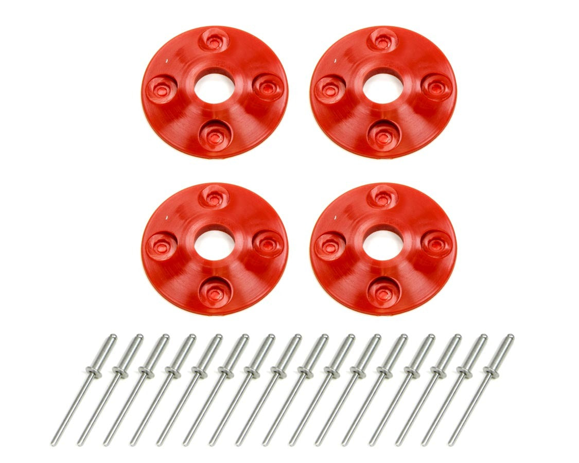 Dominator Racing Products Scuff Plate Plastic 4pk Red DOM1202-RD