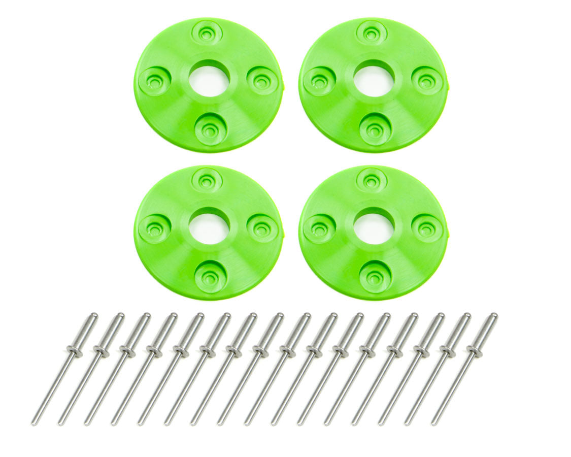 Dominator Racing Products Scuff Plate Plastic 4pk Xtreme Green DOM1202-XG
