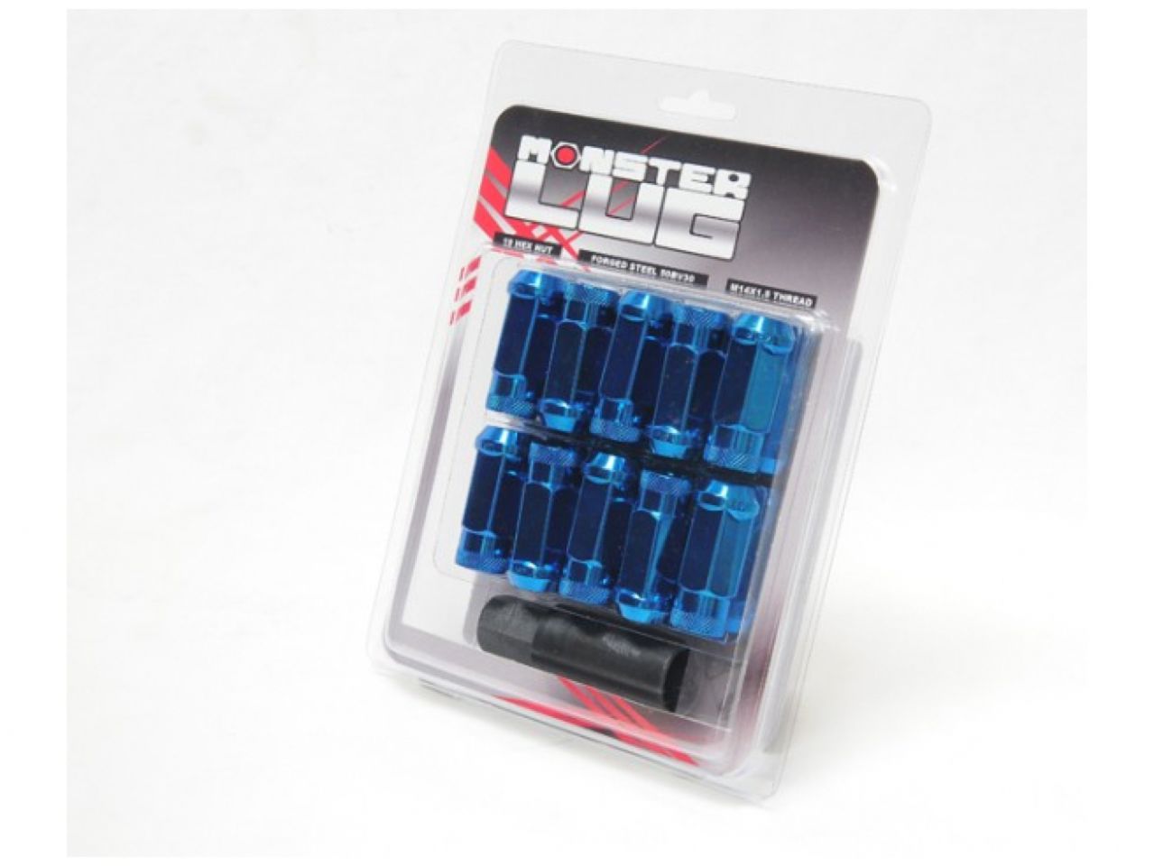 Wheel Mate Monster Open End Lug Nut Set of 4 - Blue 1/2in 33005U