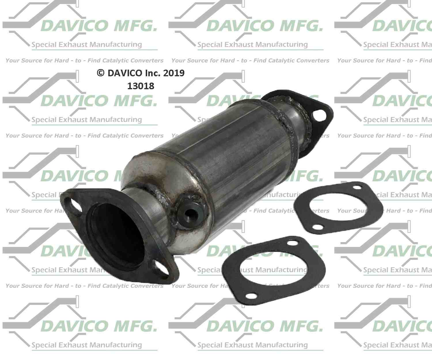 Davico Mfg Exact-Fit Catalytic Converter  top view frsport 13018